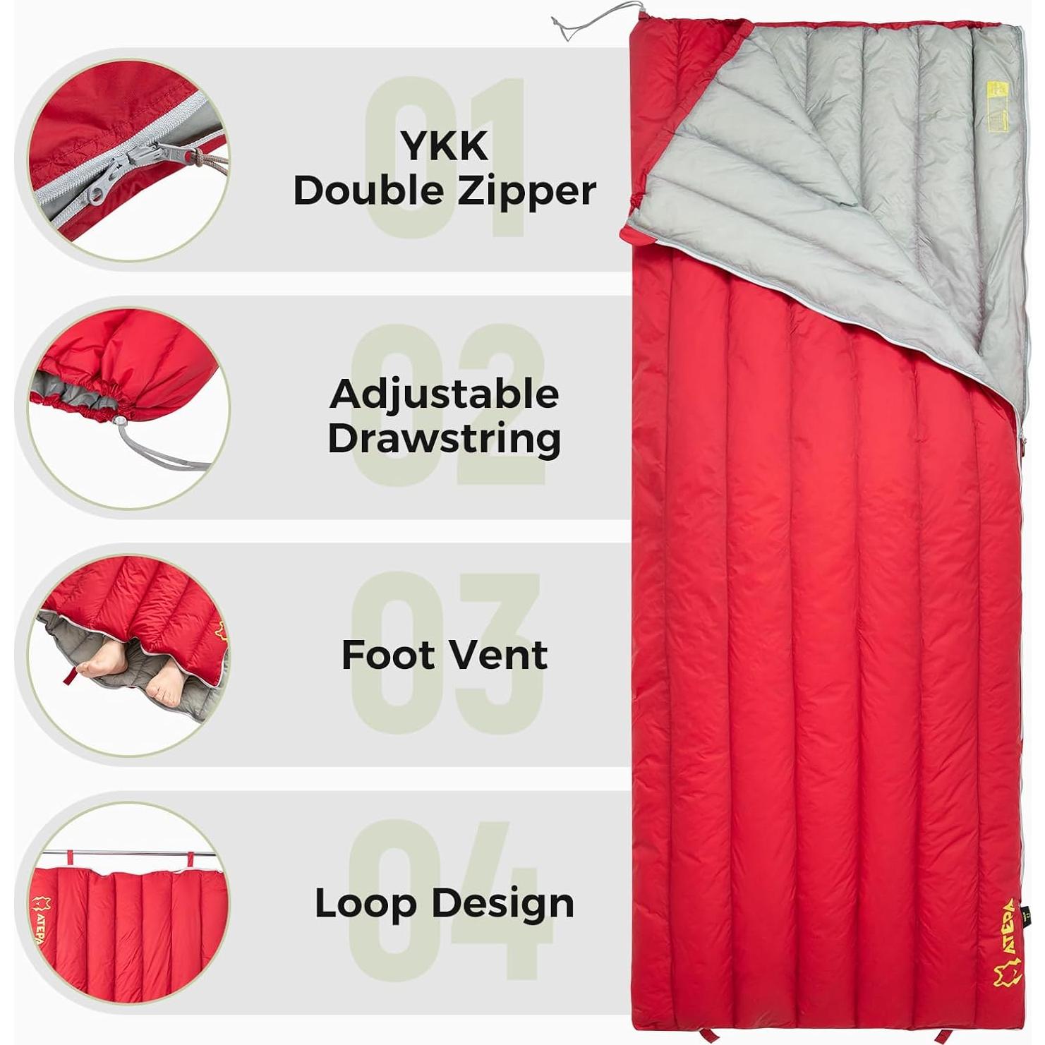 Saco de dormir ATEPA SEATTLE 300 ultraligero 10-15°C 3 estaciones