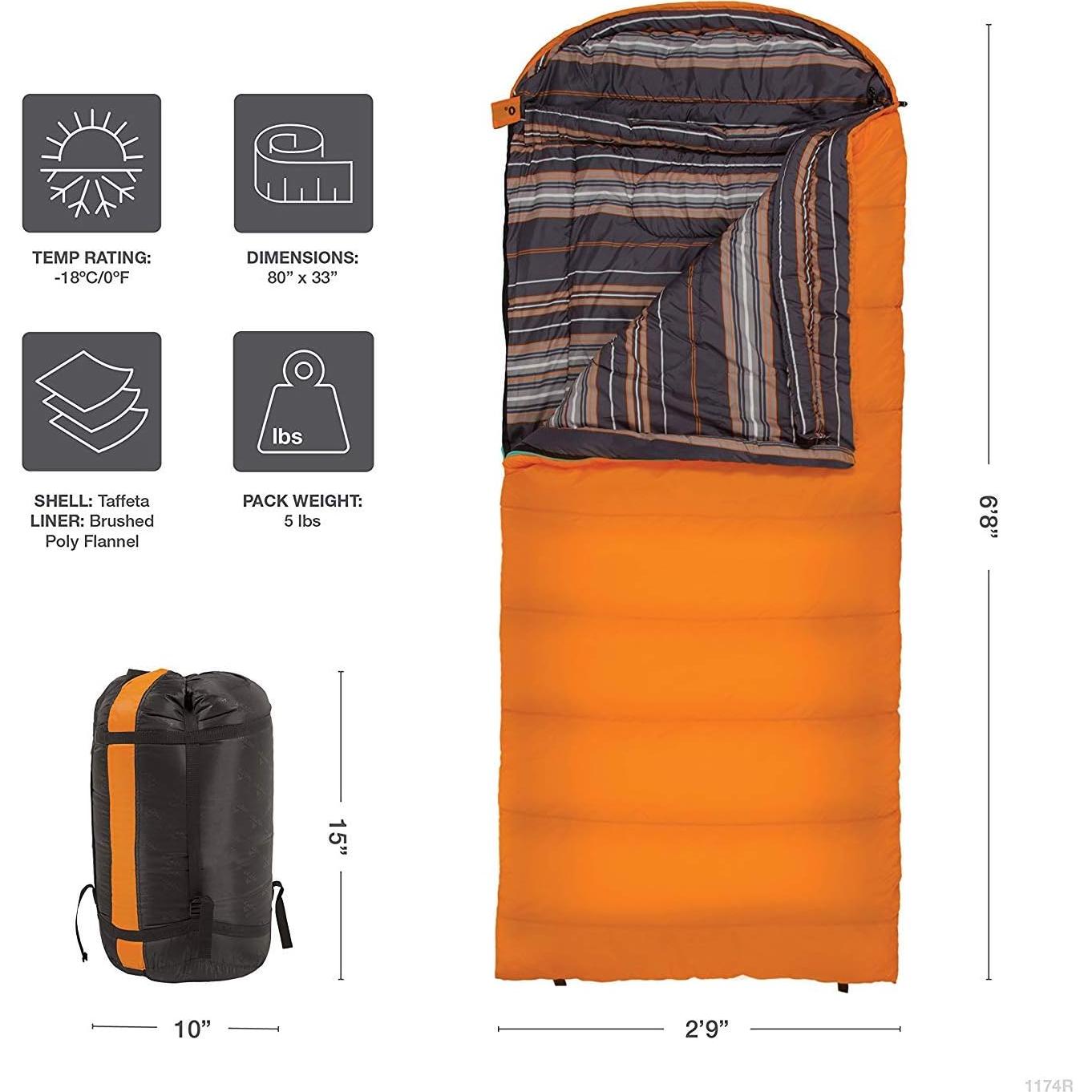 Saco de dormir TETON Sports Celsius Regular -17.78C Naranja