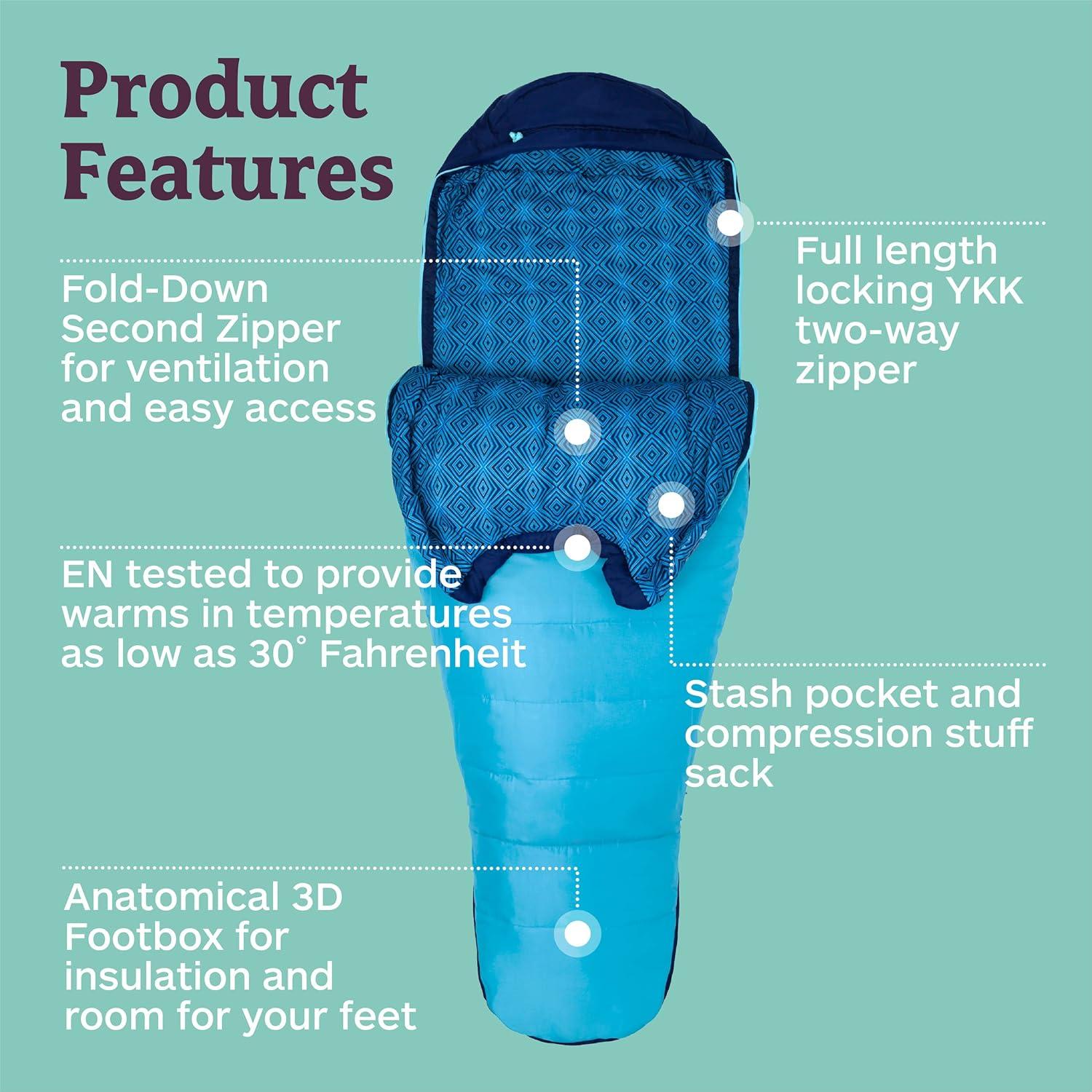 Saco de dormir Marmot Trestles 15° para mujeres - Aislado y resistente al agua