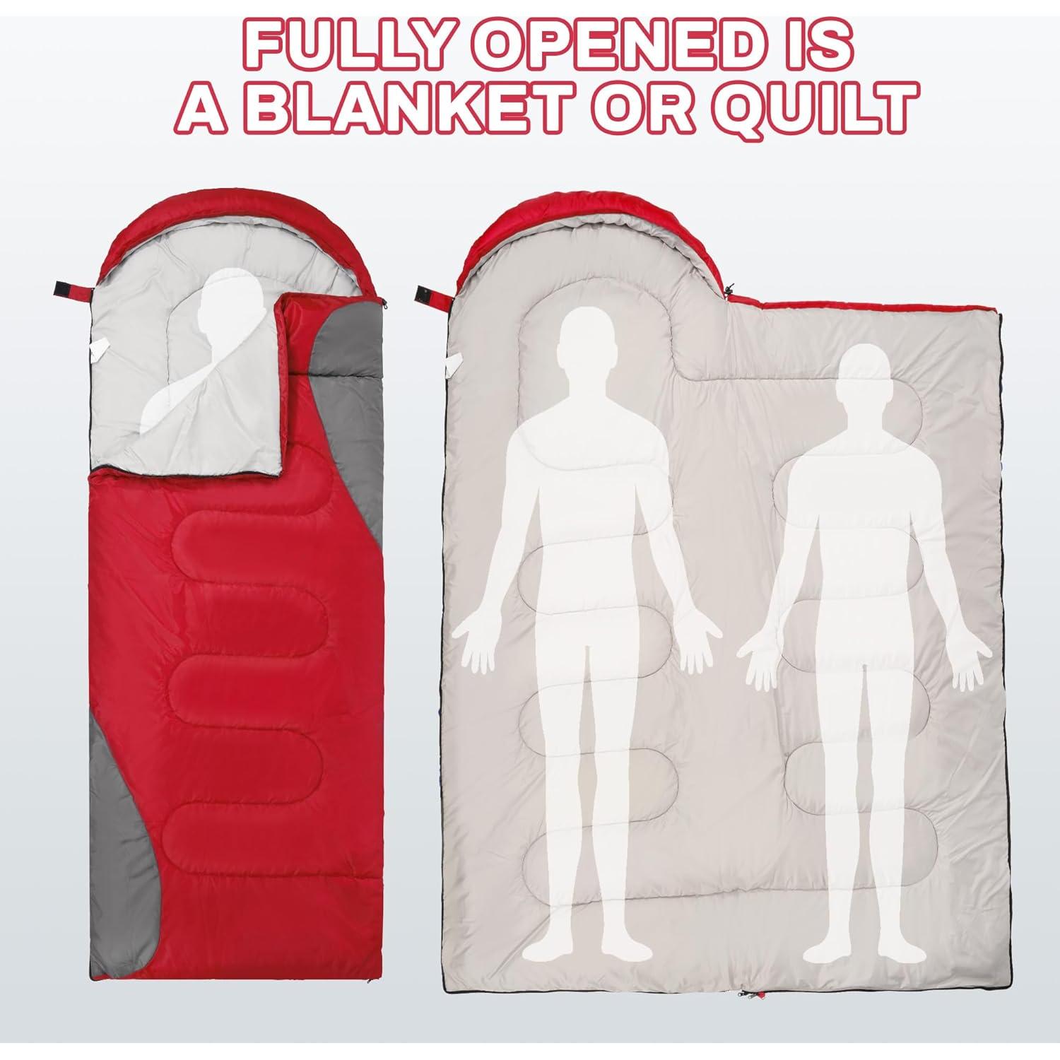 Saco de dormir doble Elevon XL impermeable para 2 personas