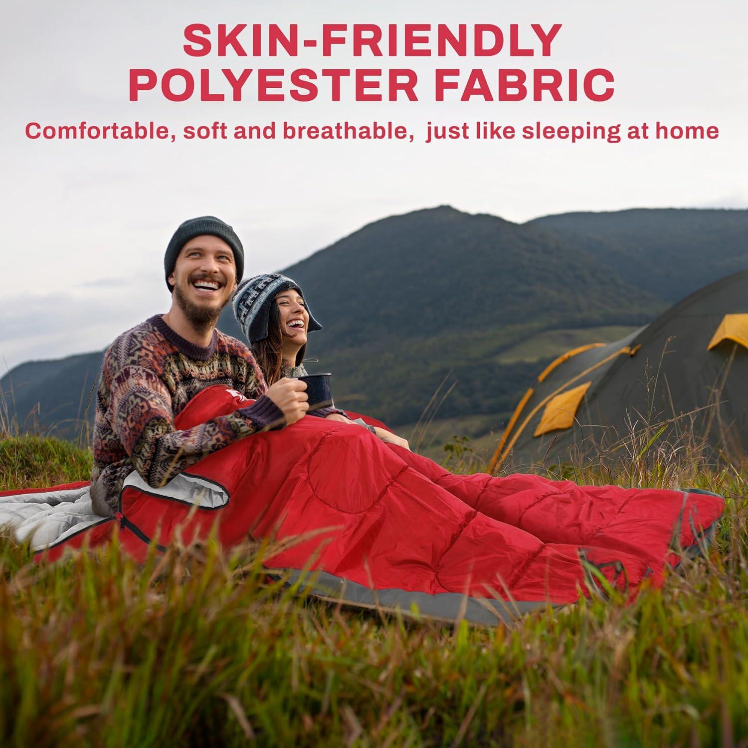 Saco de dormir doble Elevon XL impermeable para 2 personas