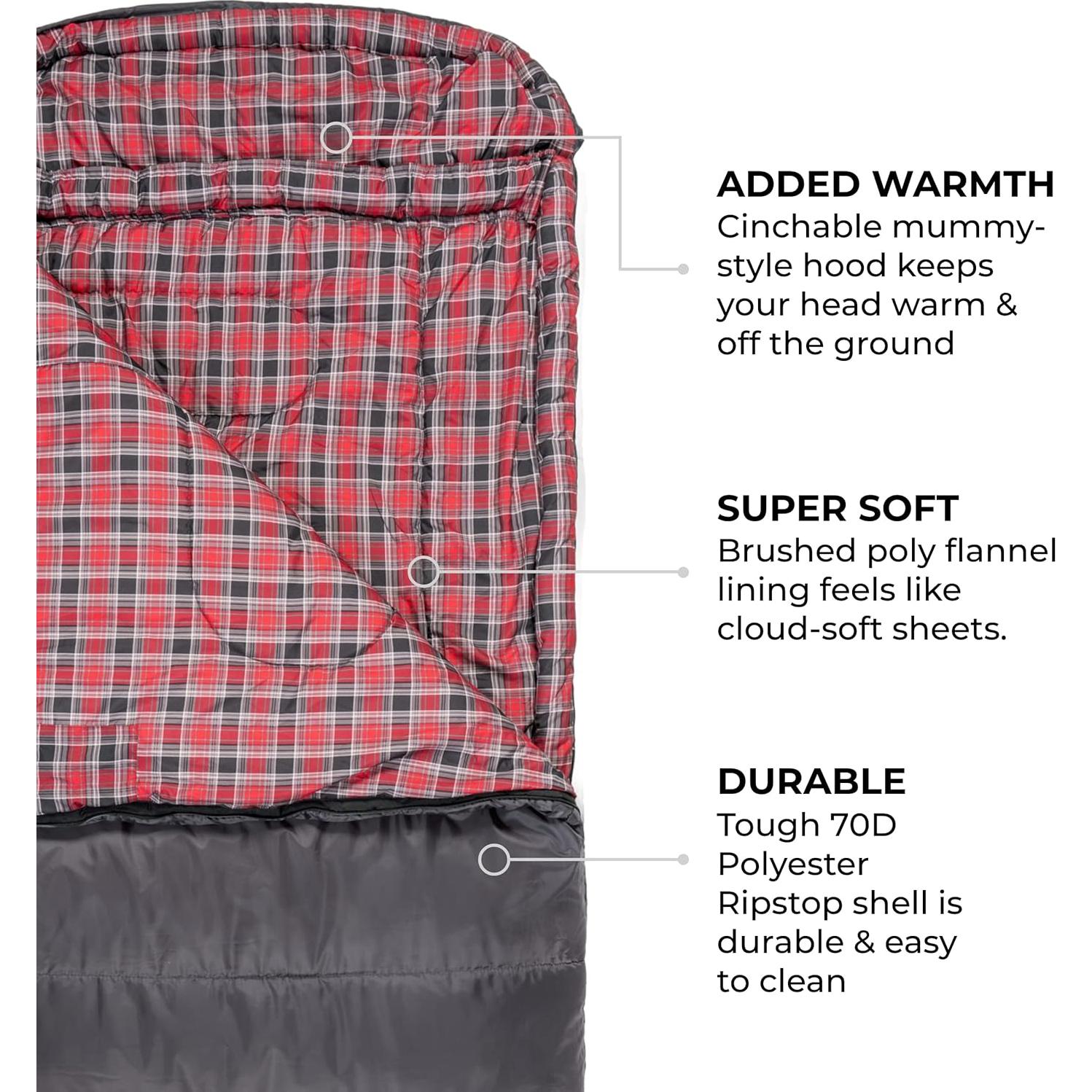 Saco de Dormir TETON Celsius XL -32°C, 3 Temporadas, Gris