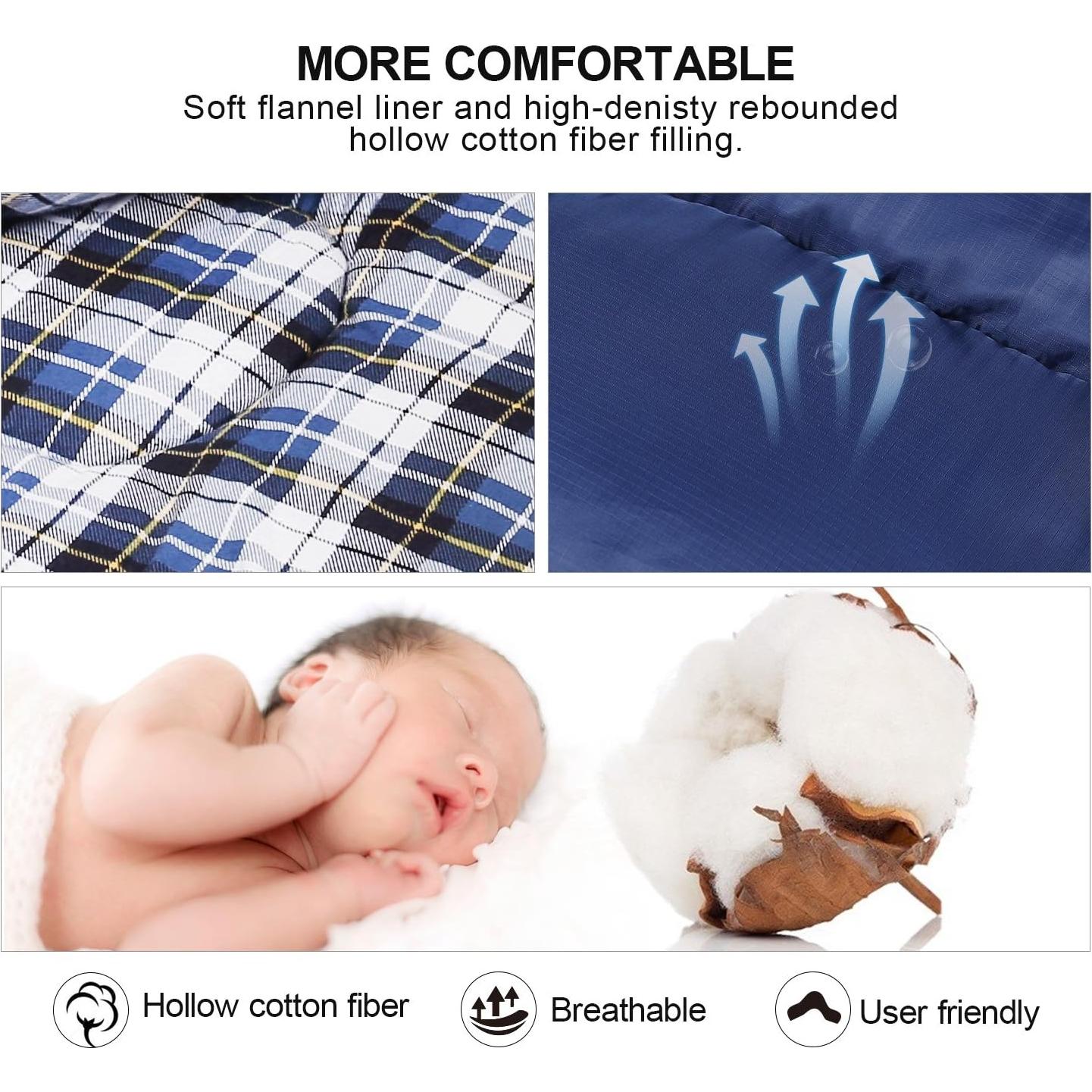 Saco de dormir REDCAMP 3lbs Franela Azul 200x90cm