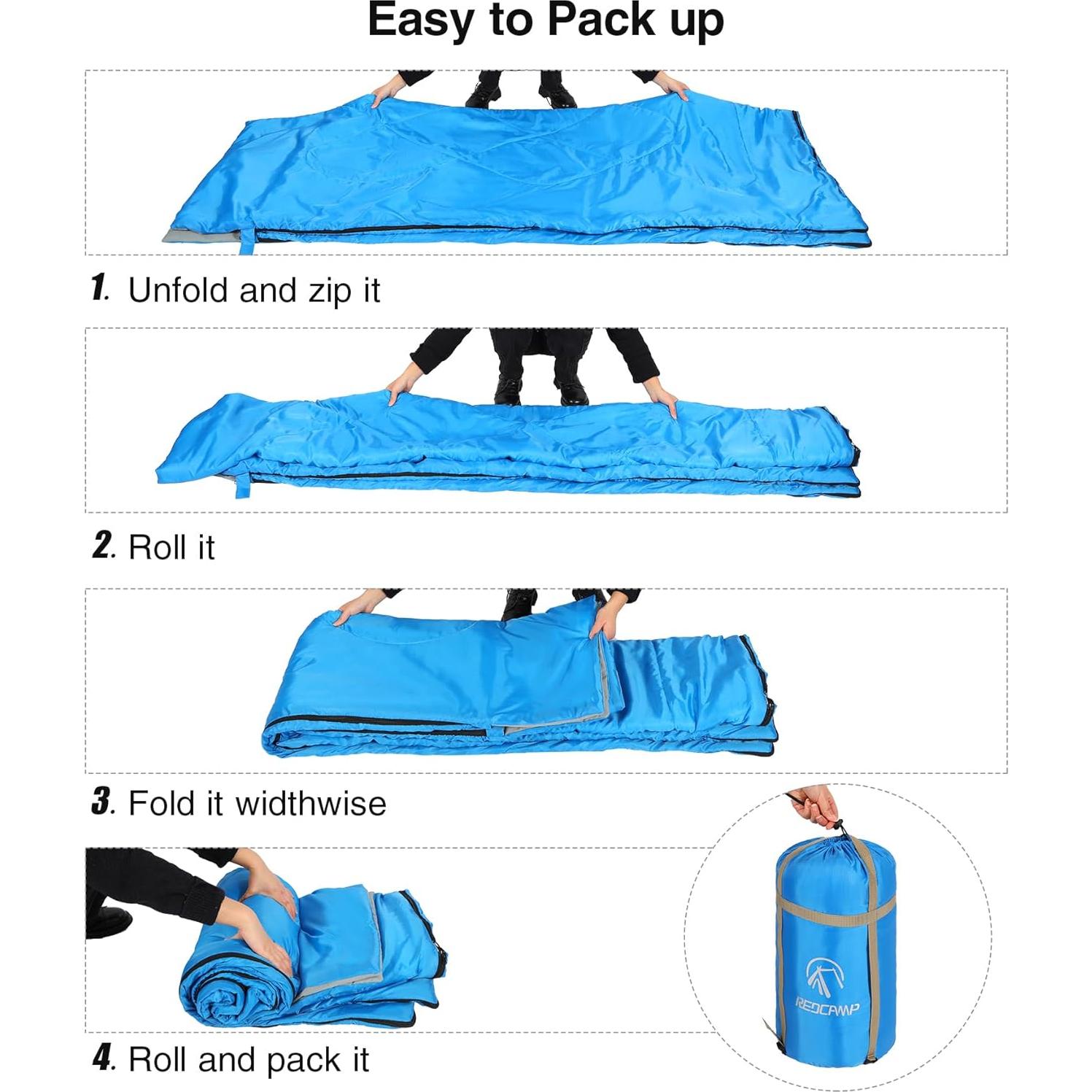 Saco de Dormir Doble REDCAMP Ultra Ligero 2 Personas 1.9kg