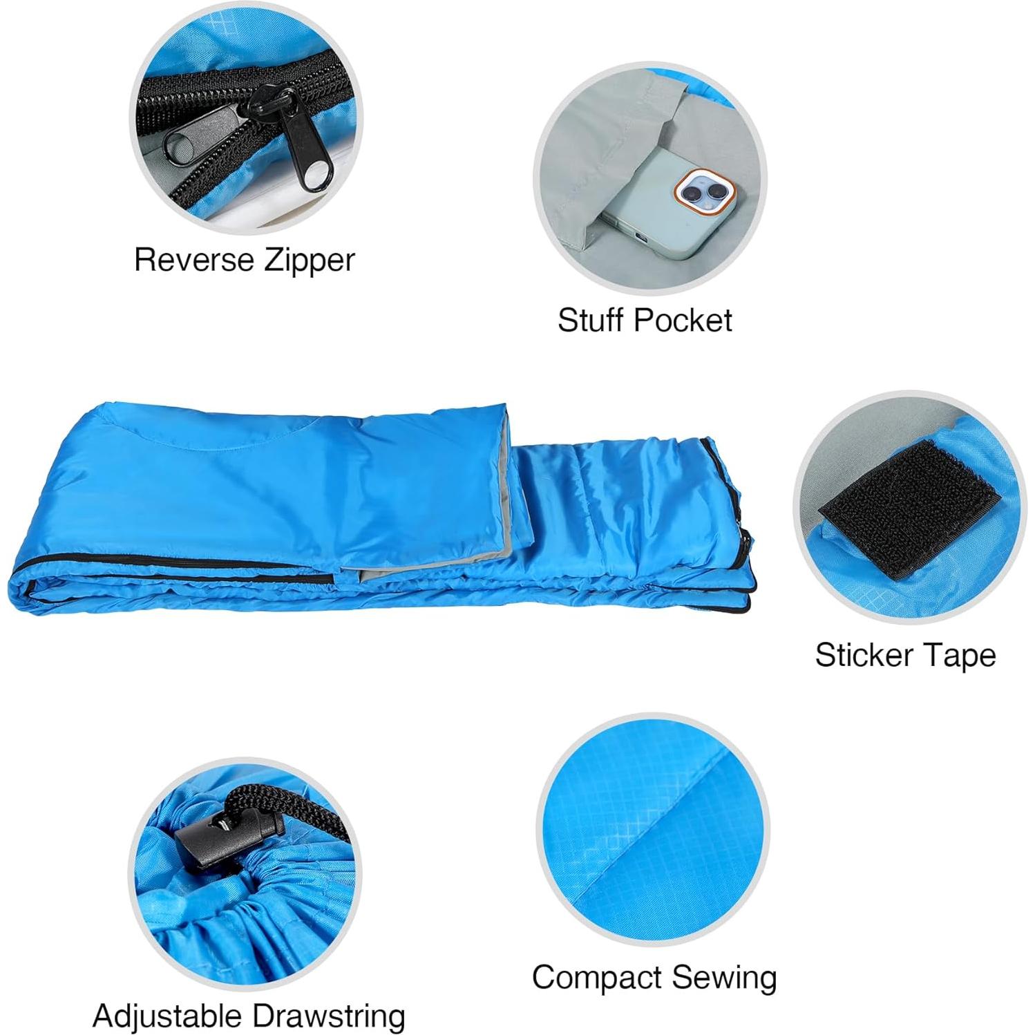 Saco de Dormir Doble REDCAMP Ultra Ligero 2 Personas 1.9kg