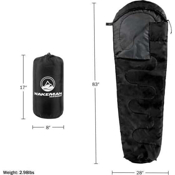 Saco de Dormir Momia Wakeman para Adultos - Impermeable - 25°F
