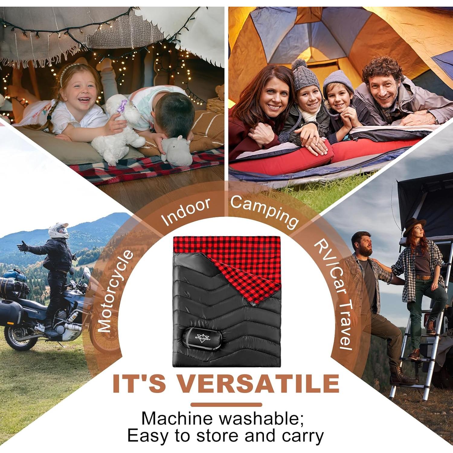 Saco de dormir doble ETGLCOZY Queen 220x160 cm impermeable