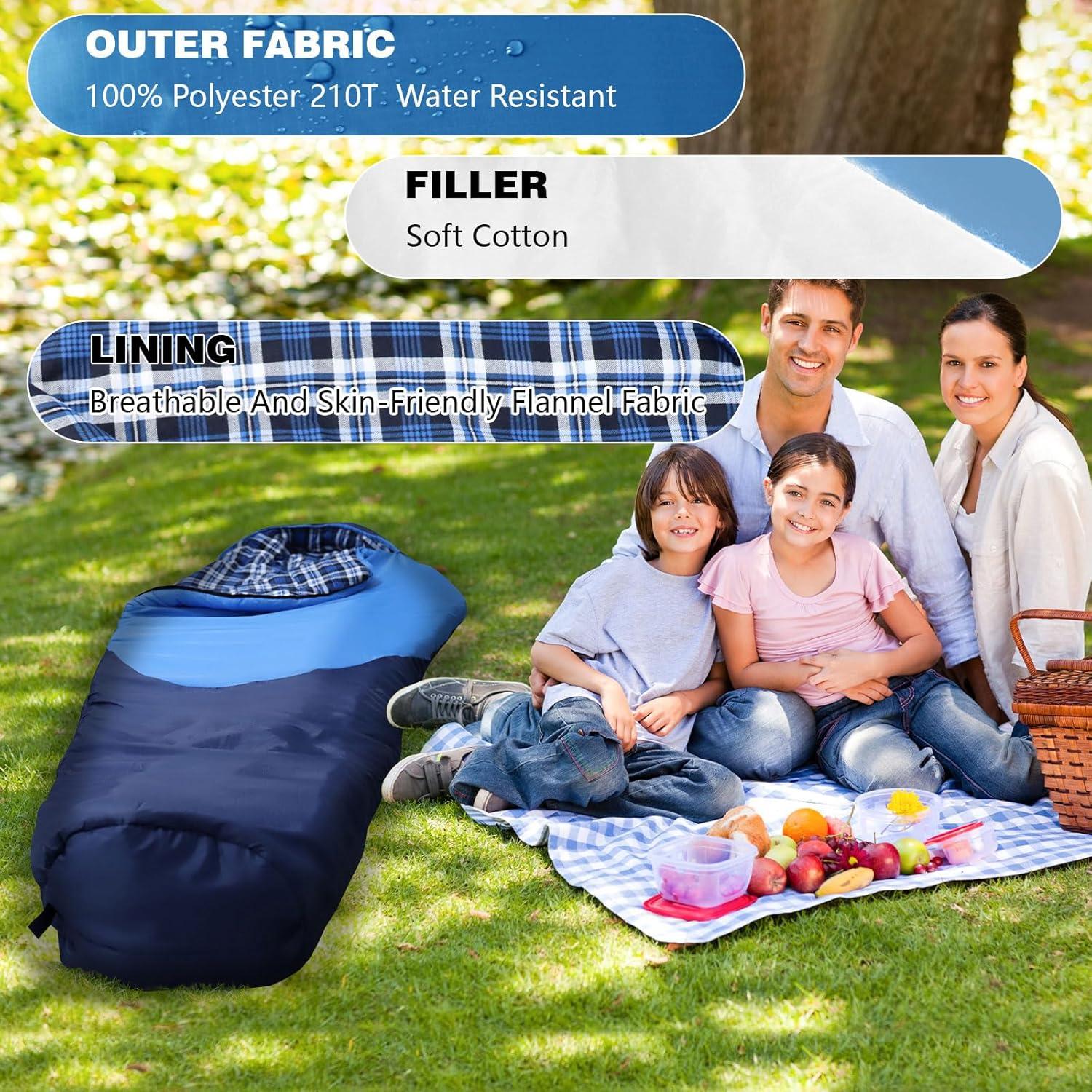 Saco de dormir momia WKFAMOUT 0°C Franela Lavable 1.77kg