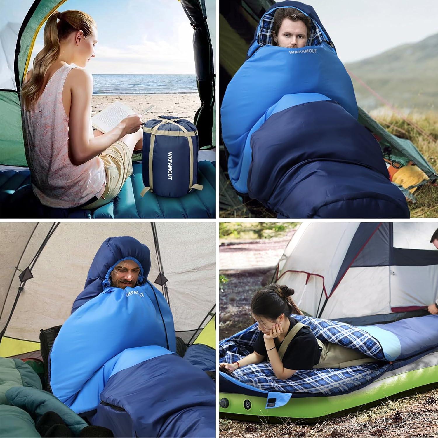 Saco de dormir momia WKFAMOUT 0°C Franela Lavable 1.77kg