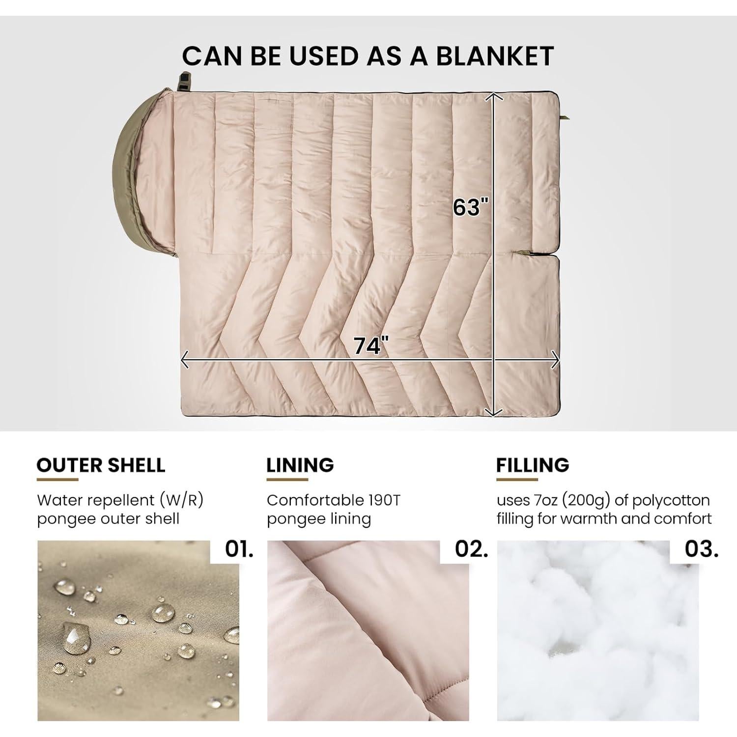 Saco de Dormir OneTigris Trailnap 3 Temporadas Verde OD