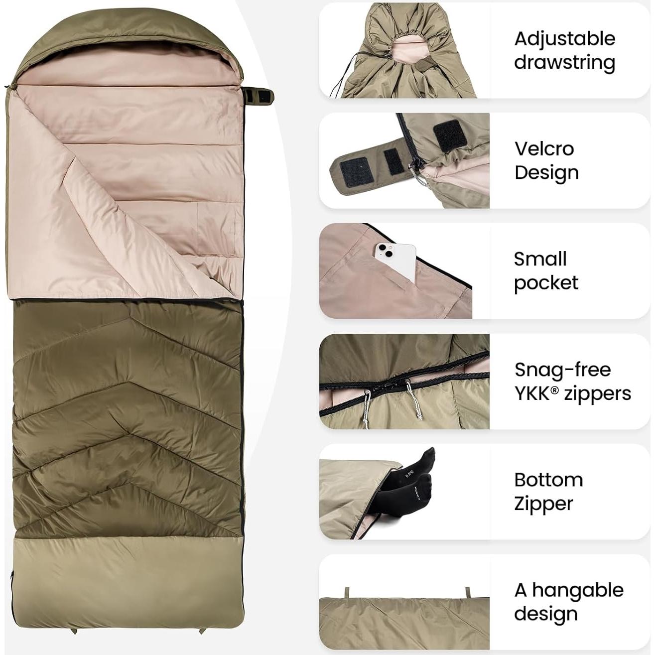 Saco de Dormir OneTigris Trailnap 3 Temporadas Verde OD