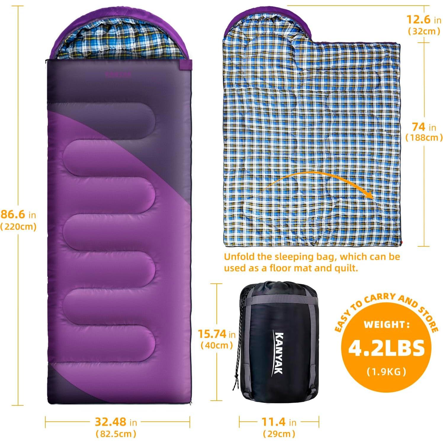 Saco de Dormir Kanyak SB Individual 0°C para Camping