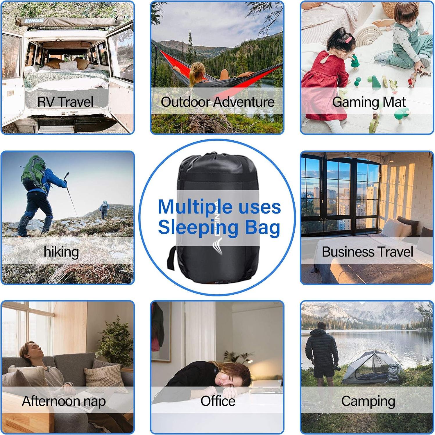 Saco de dormir BISINNA 220x80 cm impermeable y cálido