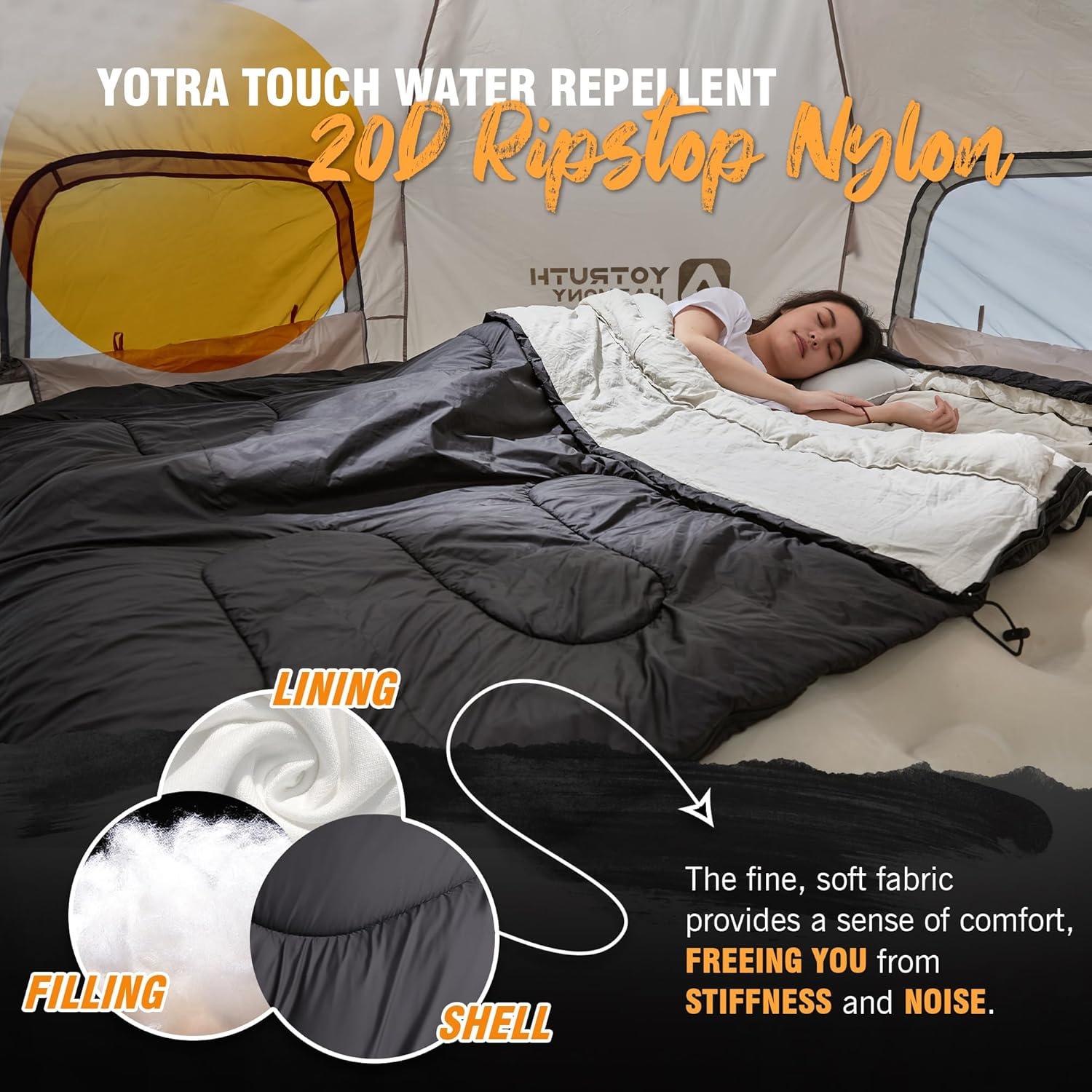 Saco de dormir doble Yotruth Harmony 400T 230x165cm 3 temporadas