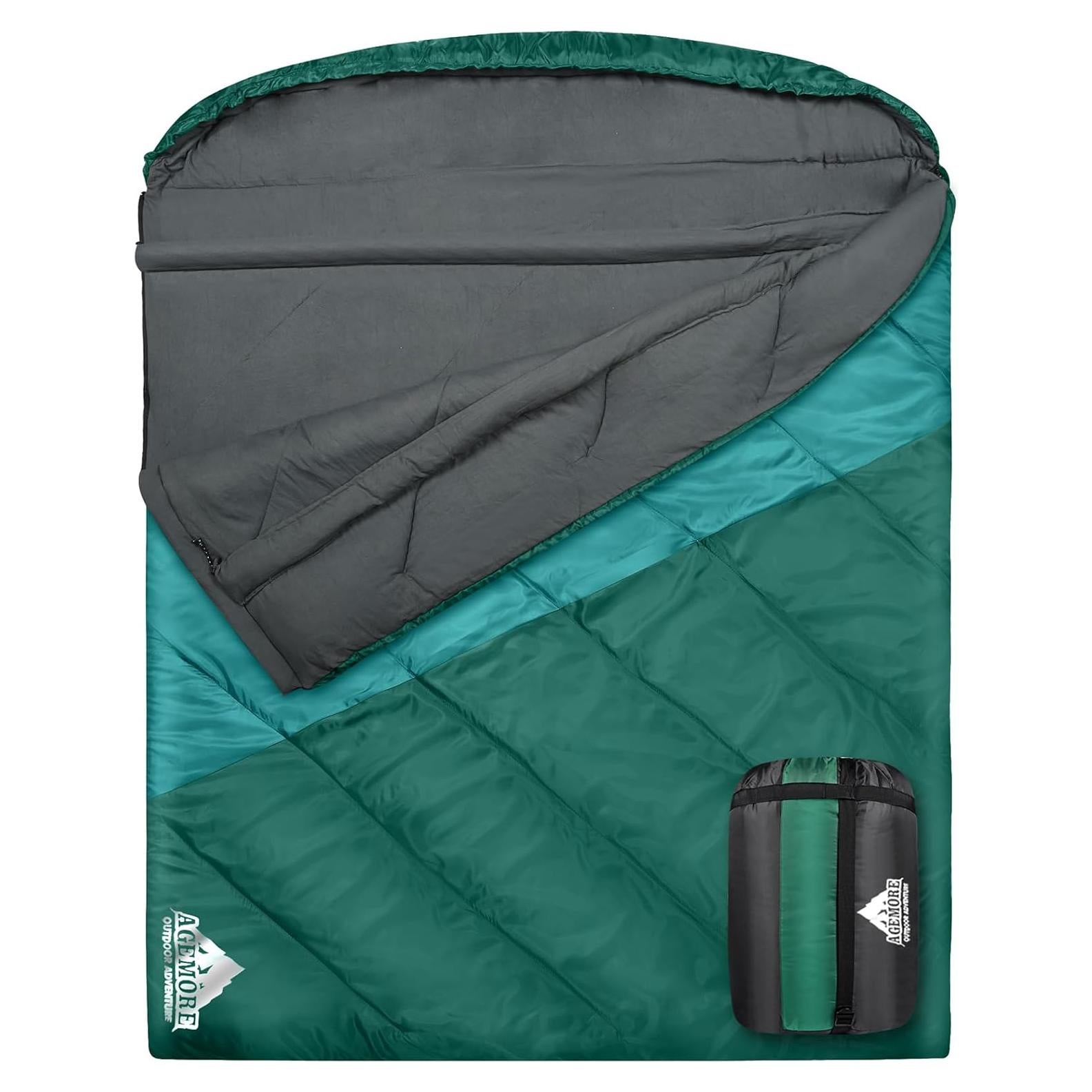 Saco de dormir AGEMORE sencillo y doble para camping 1.99kg