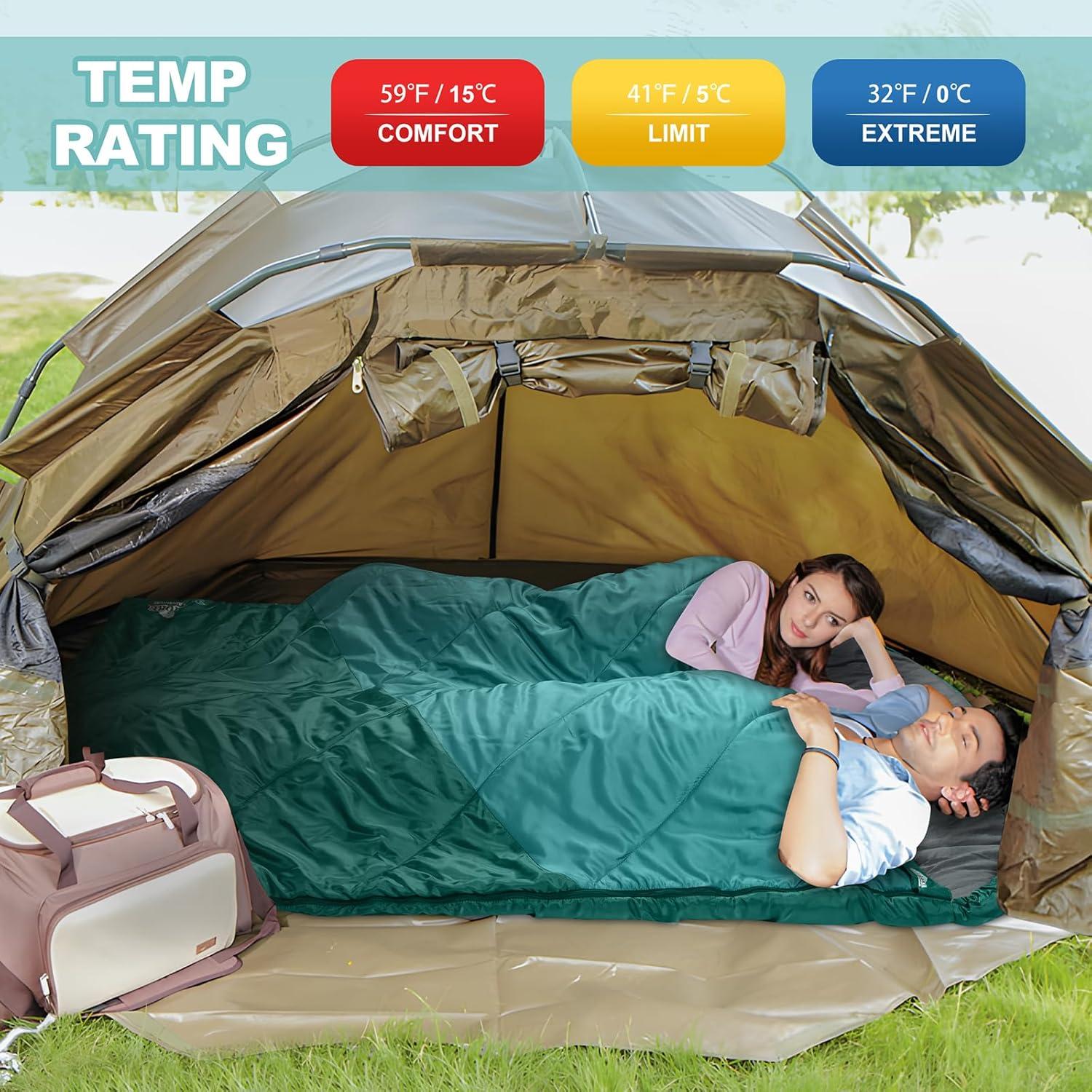 Saco de dormir AGEMORE sencillo y doble para camping 1.99kg