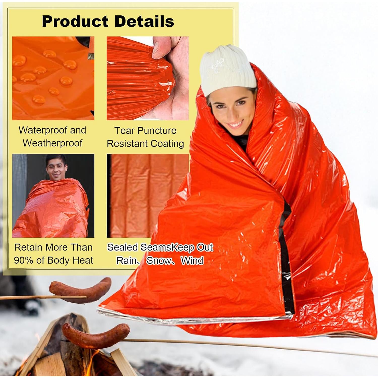 Bolsa de Dormir de Emergencia LYYCLFQ 213x91 cm Impermeable