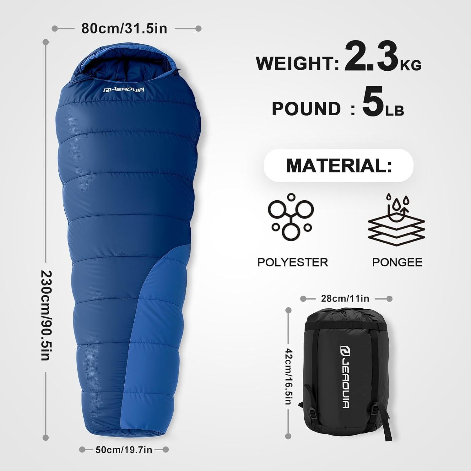 Saco de Dormir TXZ Outdoor Impermeable 229.9x80 cm Clima Frío