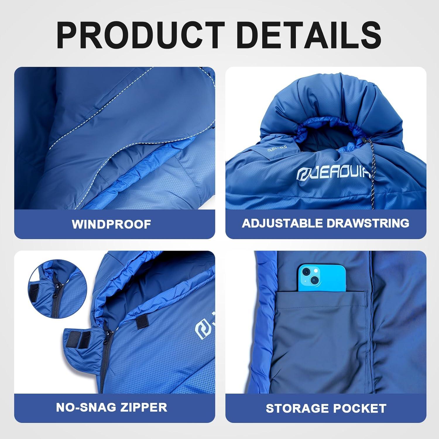 Saco de Dormir TXZ Outdoor Impermeable 229.9x80 cm Clima Frío