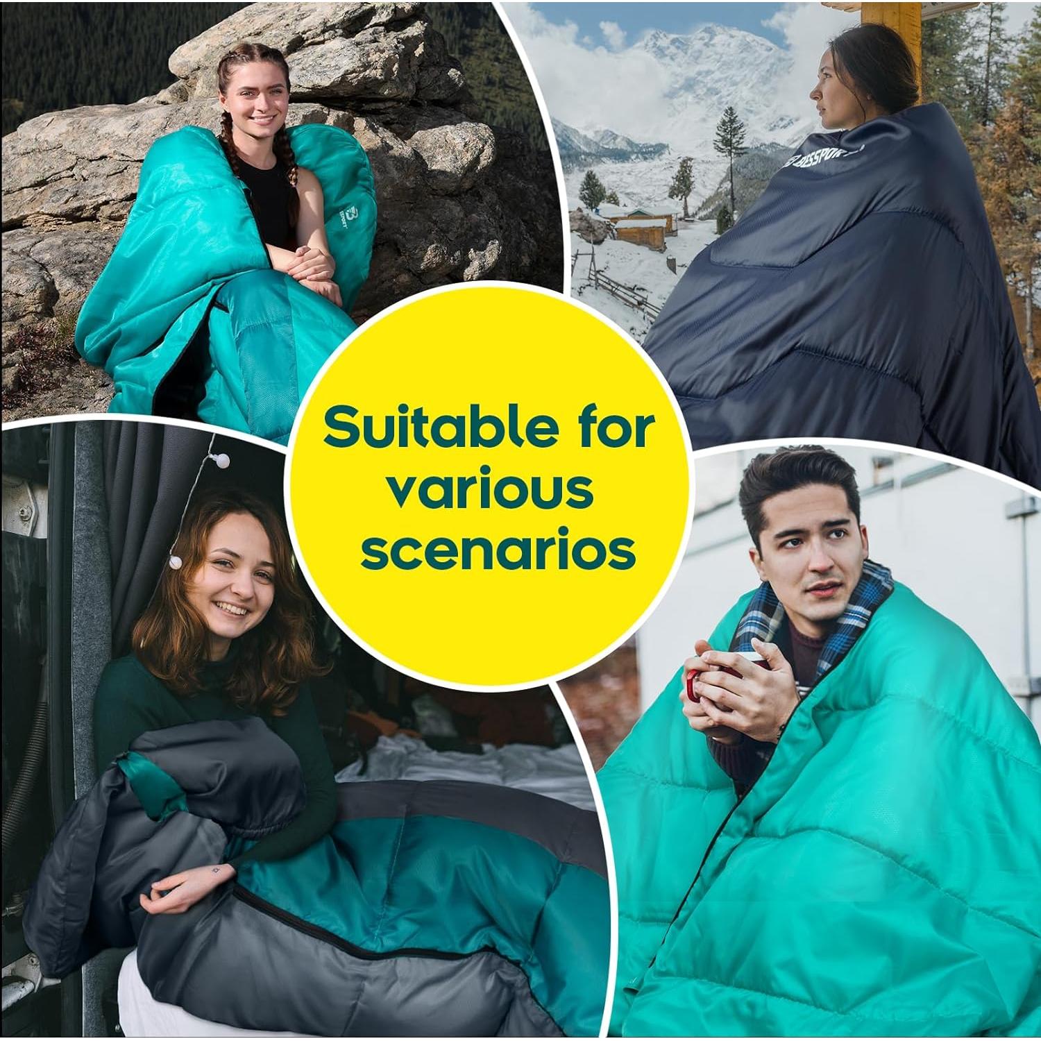 Saco de Dormir Bessport Grande Forrado de Franela -5°C a 15°C