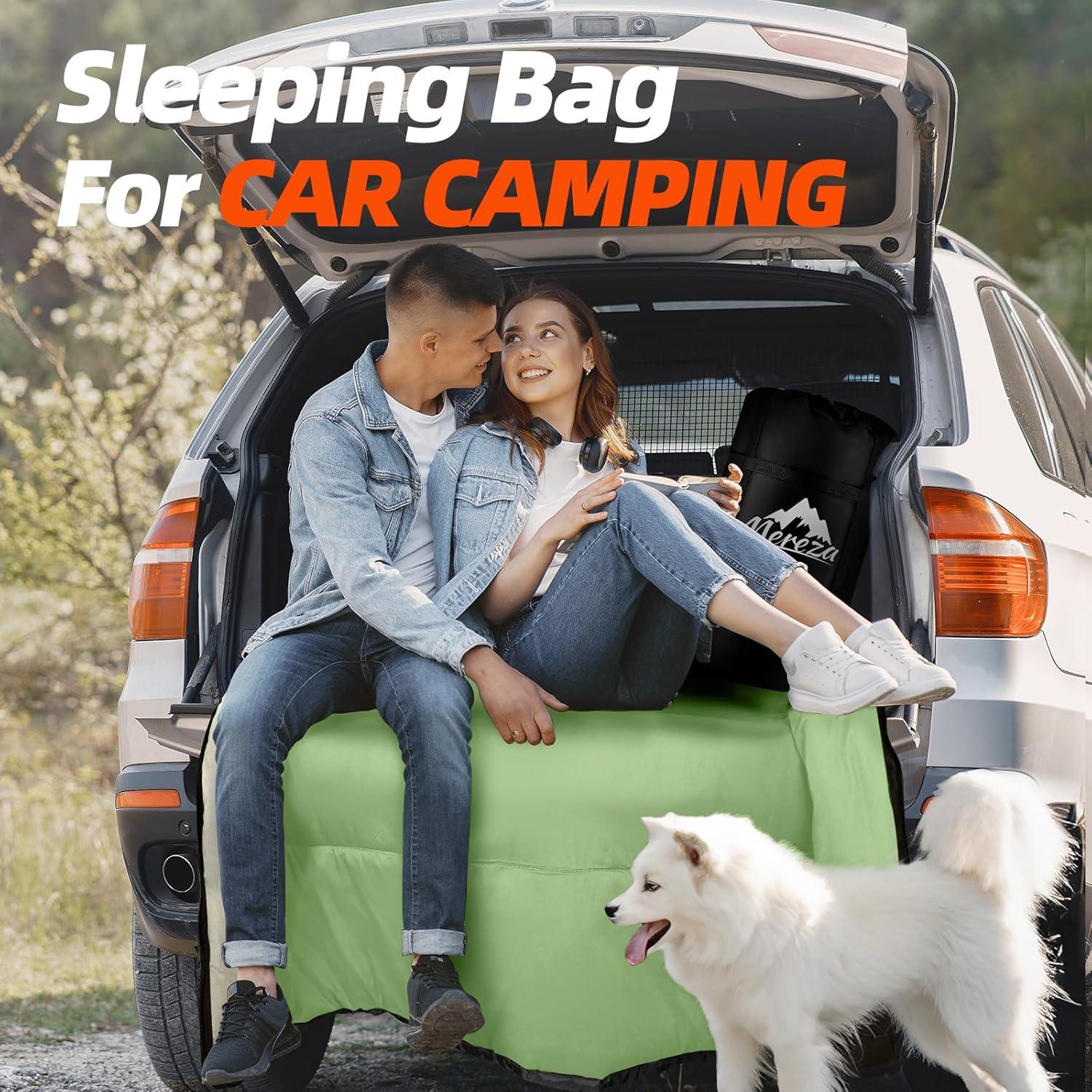 Saco de dormir doble MEREZA XL para 2 personas con almohadas