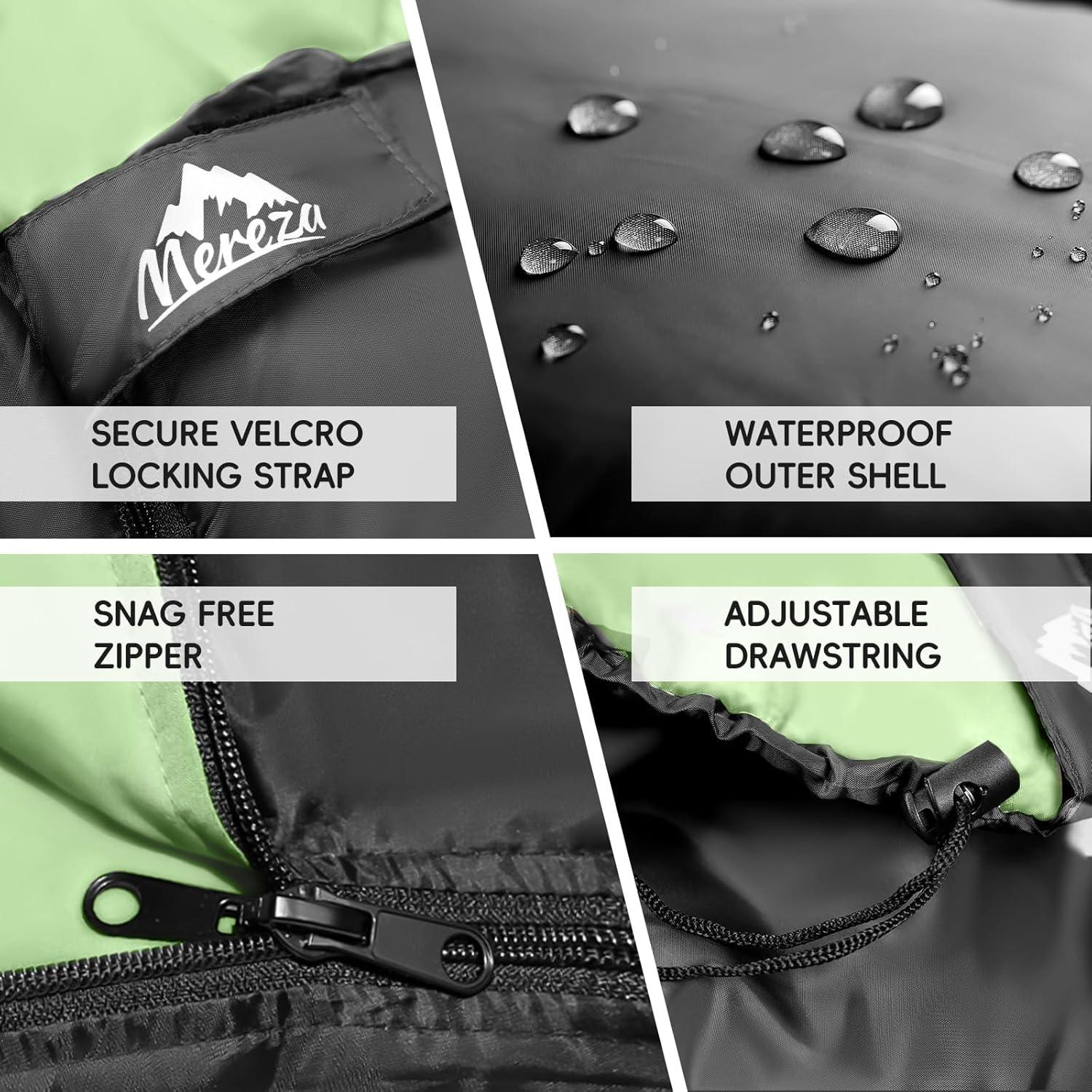 Saco de dormir doble MEREZA XL para 2 personas con almohadas