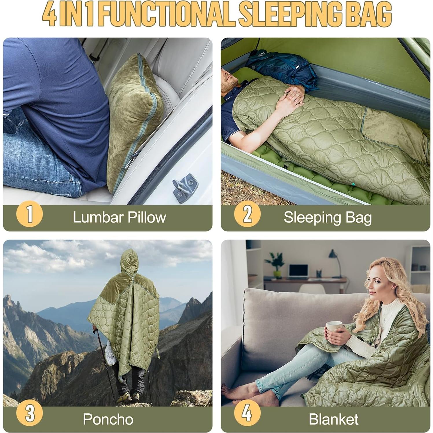 Saco de dormir Night Cat 4 en 1 - Poncho y colcha 75x54 cm