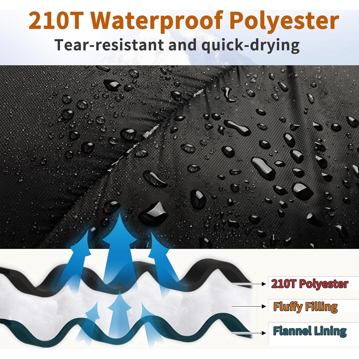 Saco de Dormir GEERTOP XXL Franela 4 Estaciones -0°C