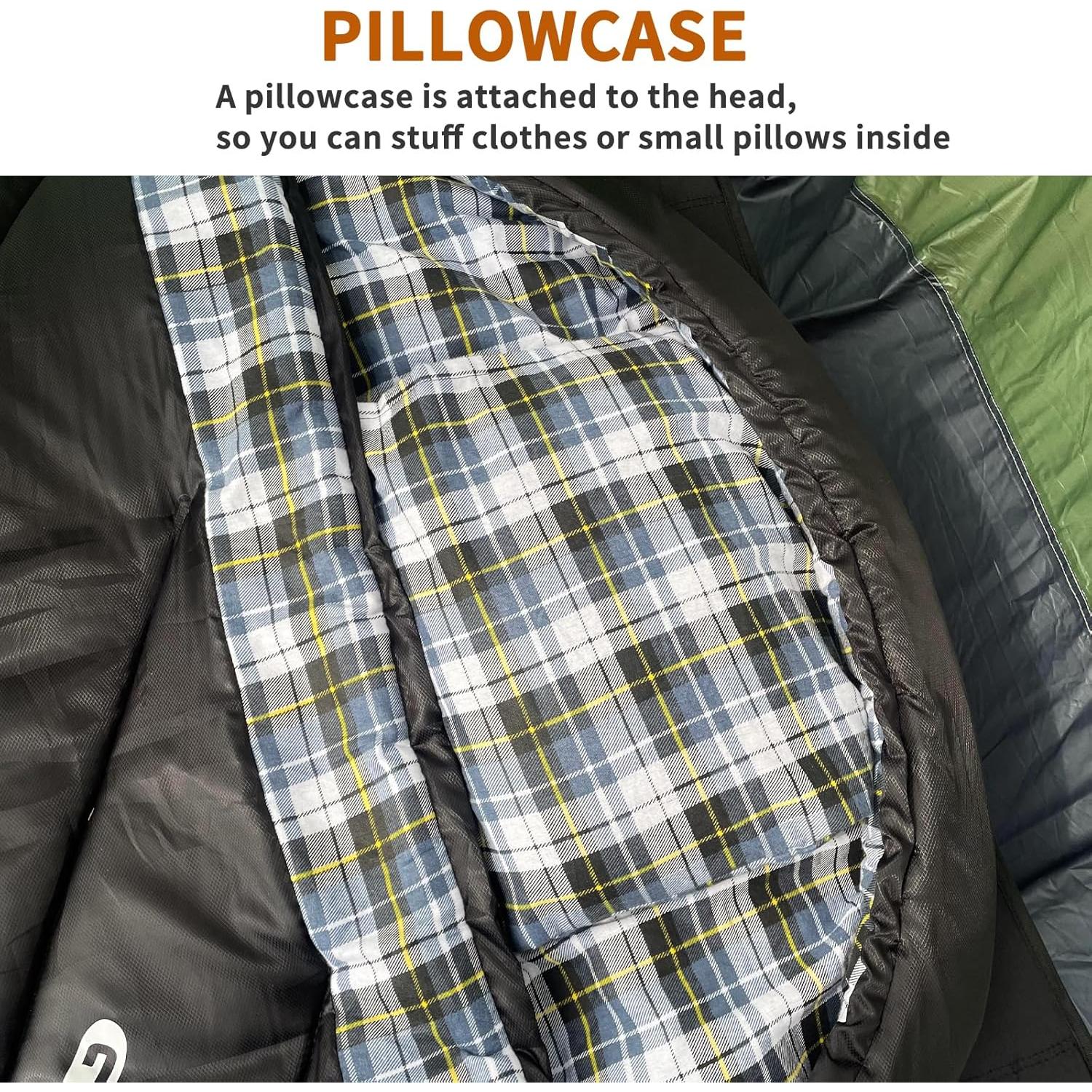 Saco de Dormir GEERTOP XXL Franela 4 Estaciones -0°C