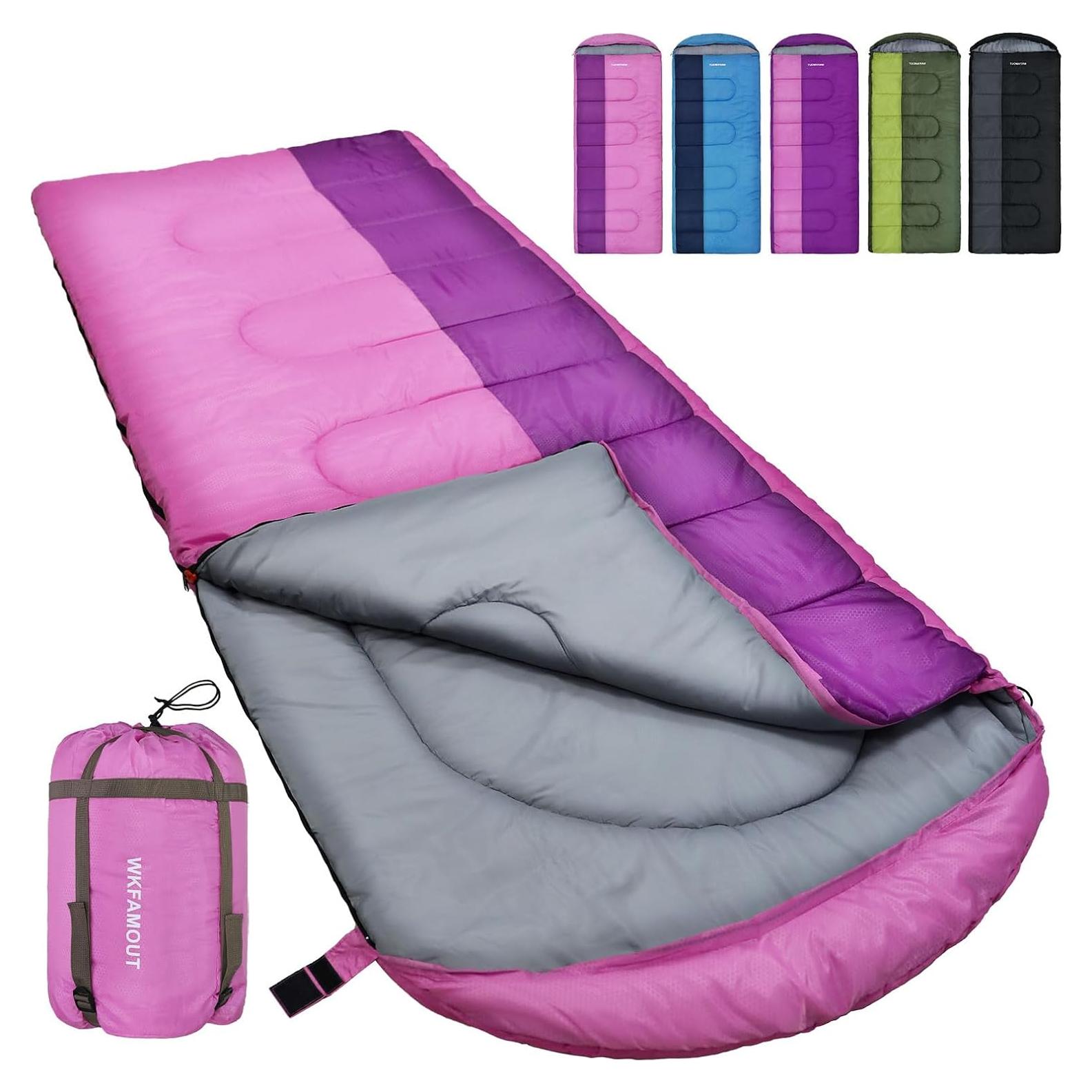 Saco de Dormir XL WKFAMOUT 10°C Impermeable 350GSM Camping