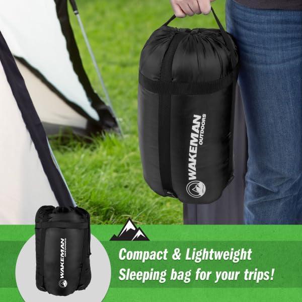 Saco de dormir Wakeman Outdoors 2 estaciones Verde Neón 190.5x81.3cm