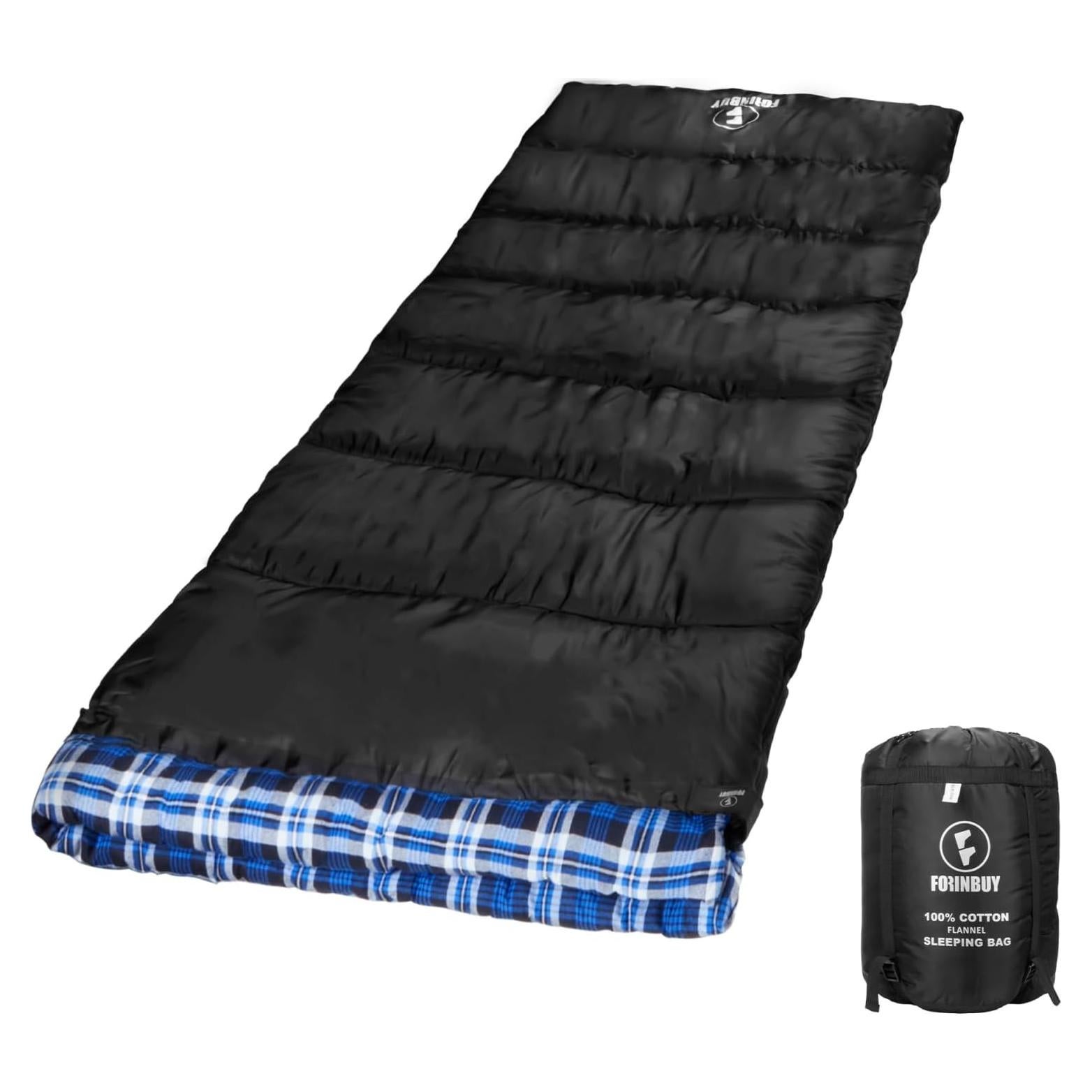Saco de Dormir Forinbuy XL Franela Algodón Impermeable 4 Estaciones