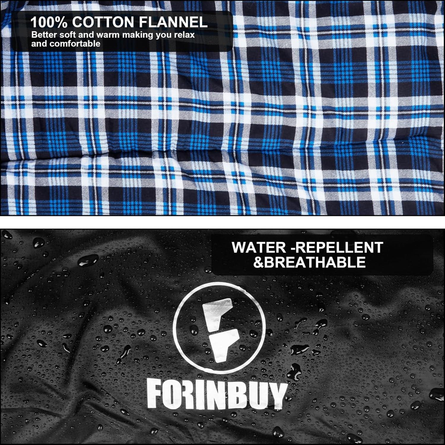 Saco de Dormir Forinbuy XL Franela Algodón Impermeable 4 Estaciones