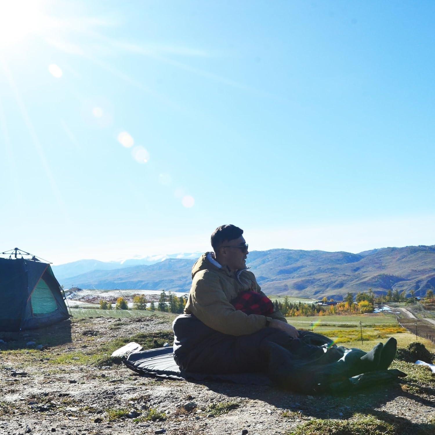 Saco de Dormir Forinbuy XL Franela Algodón Impermeable 4 Estaciones