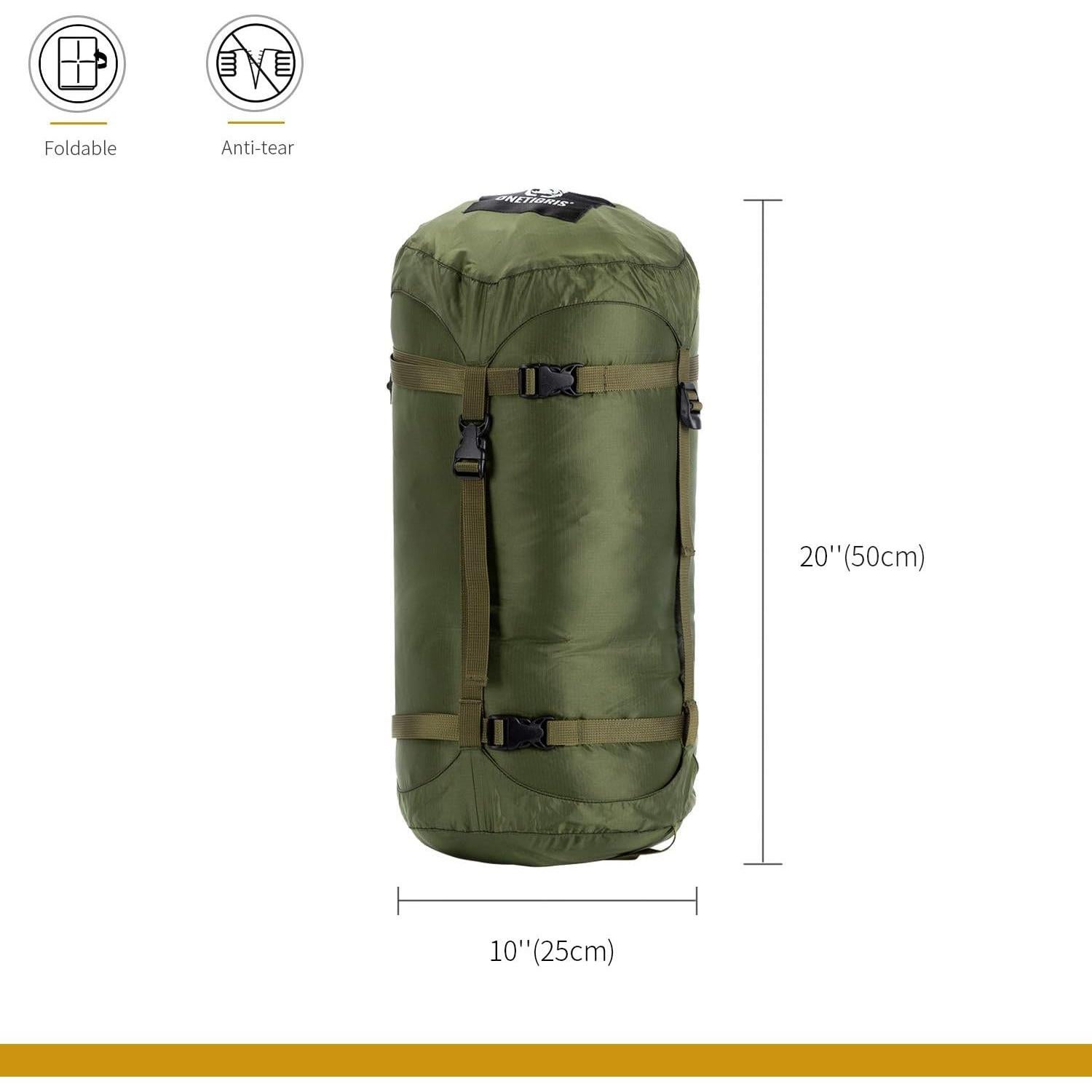 Saco de Dormir OneTigris 25L Compresible Verde OD