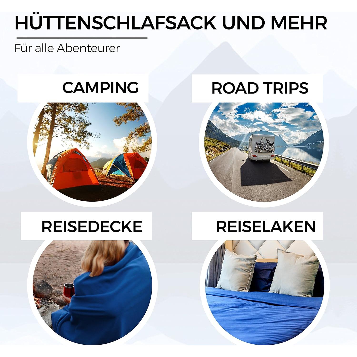 Saco de Dormir Forro 2-en-1 Miqio XL Algodón Azul