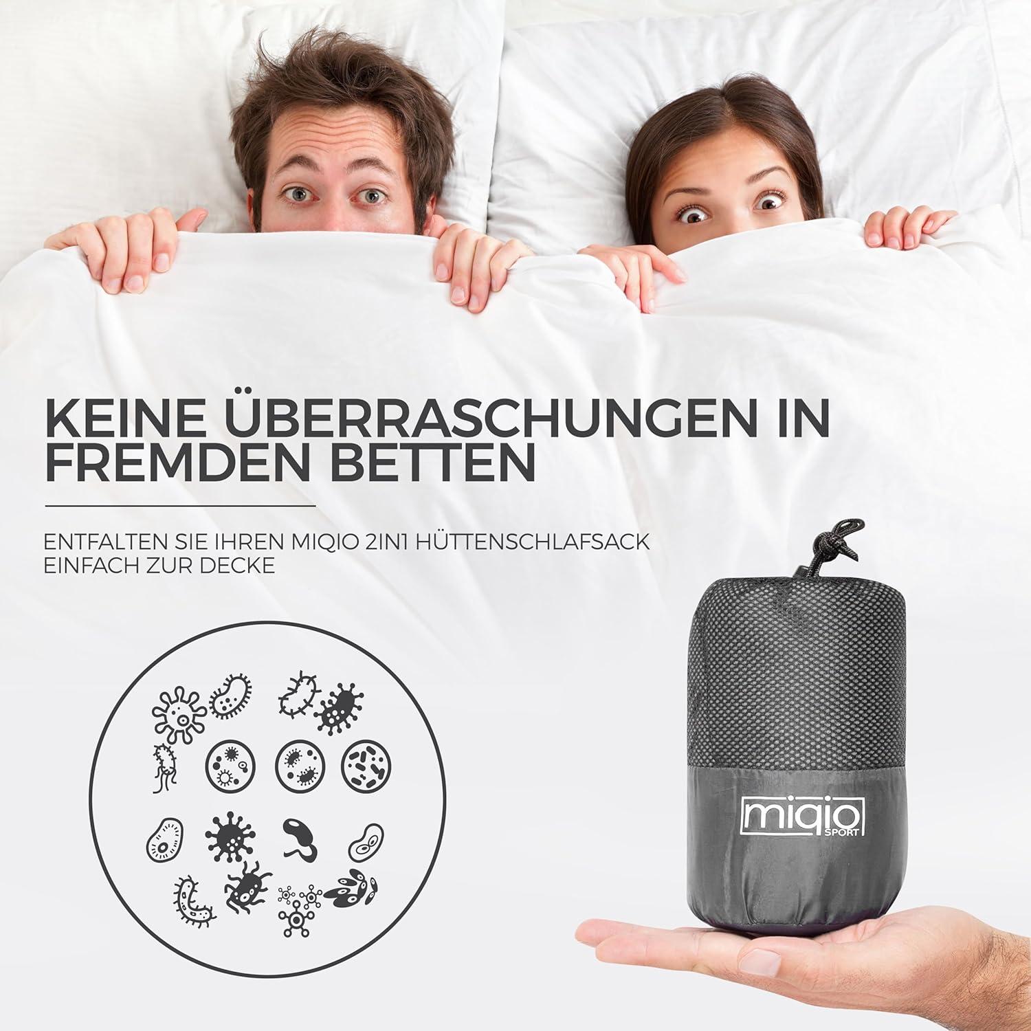 Saco de Dormir Forro 2-en-1 Miqio XL Algodón Azul