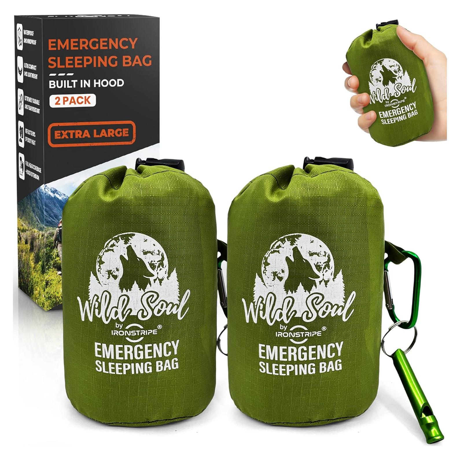 Saco de Dormir de Supervivencia Ironstripe XL Impermeable