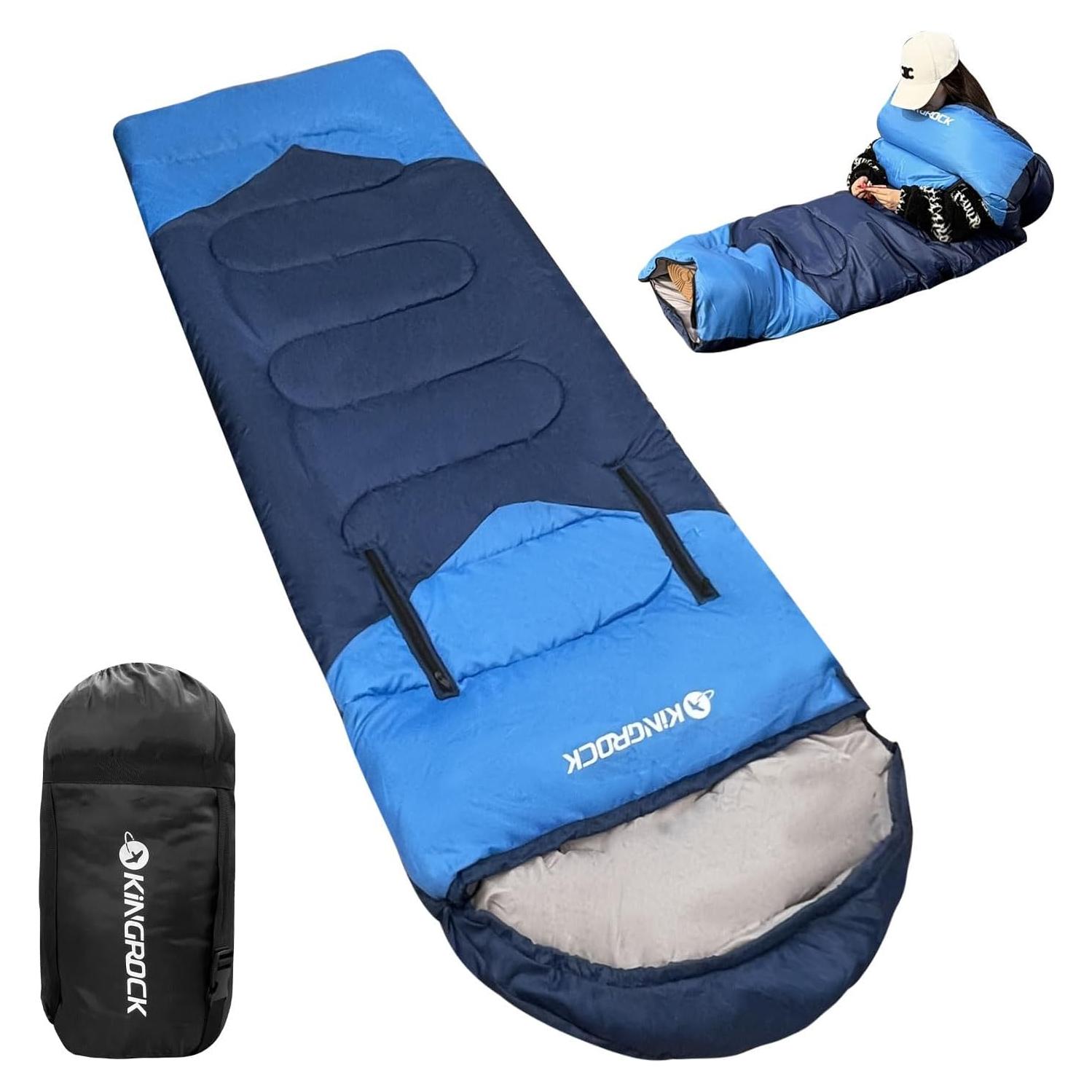 Saco de Dormir KINGROCK Impermeable para Climas Fríos 220x83 cm