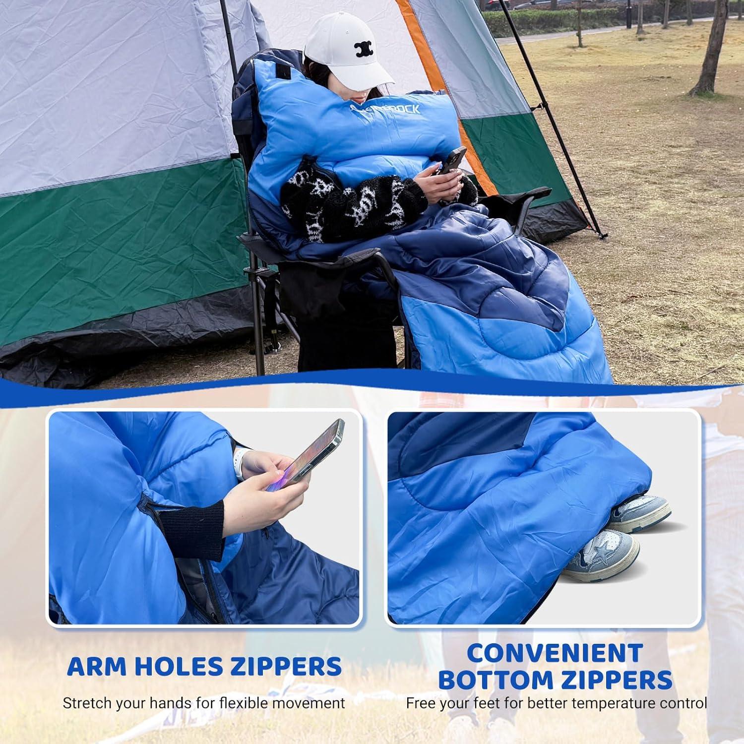 Saco de Dormir KINGROCK Impermeable para Climas Fríos 220x83 cm