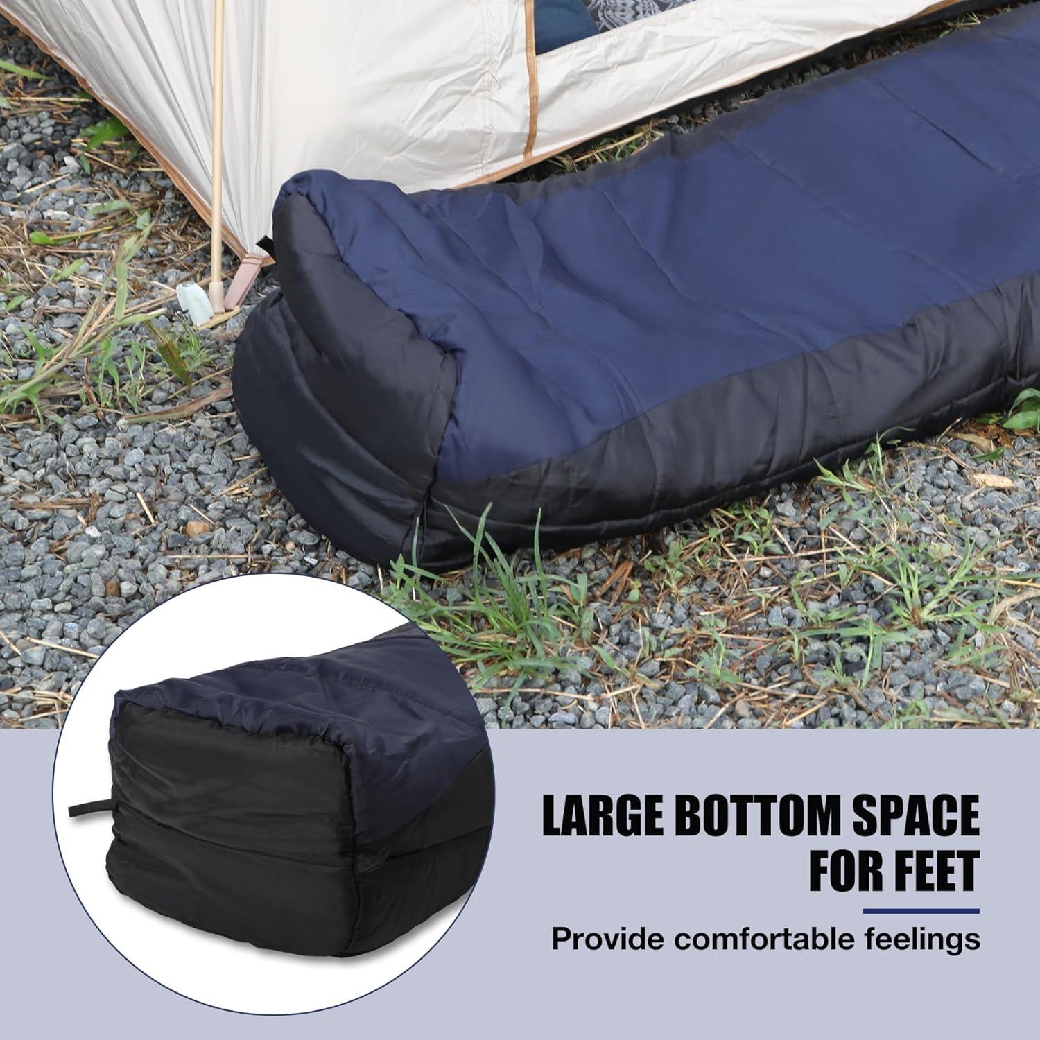 Saco de Dormir Momia REDCAMP 0°C Algodón Franela 220x79cm