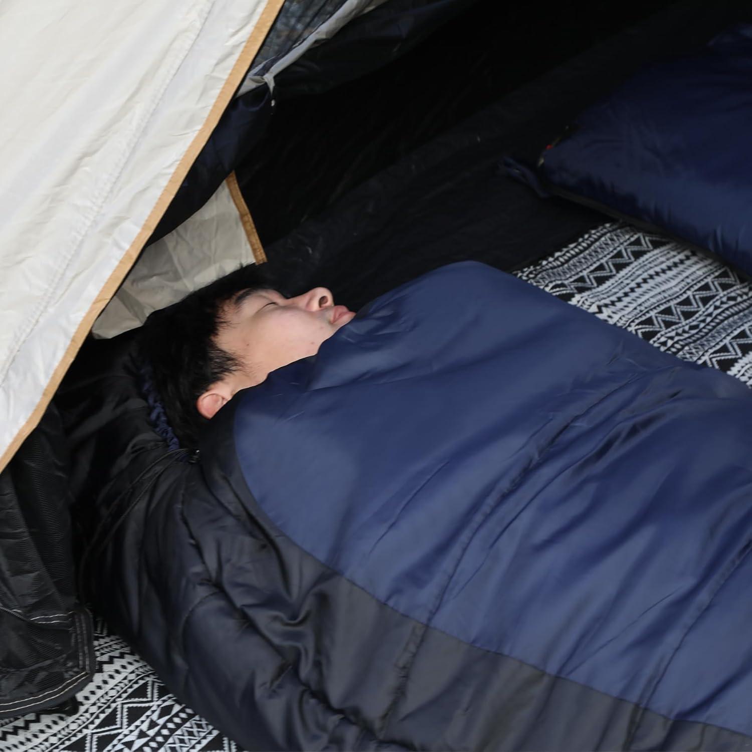 Saco de Dormir Momia REDCAMP 0°C Algodón Franela 220x79cm