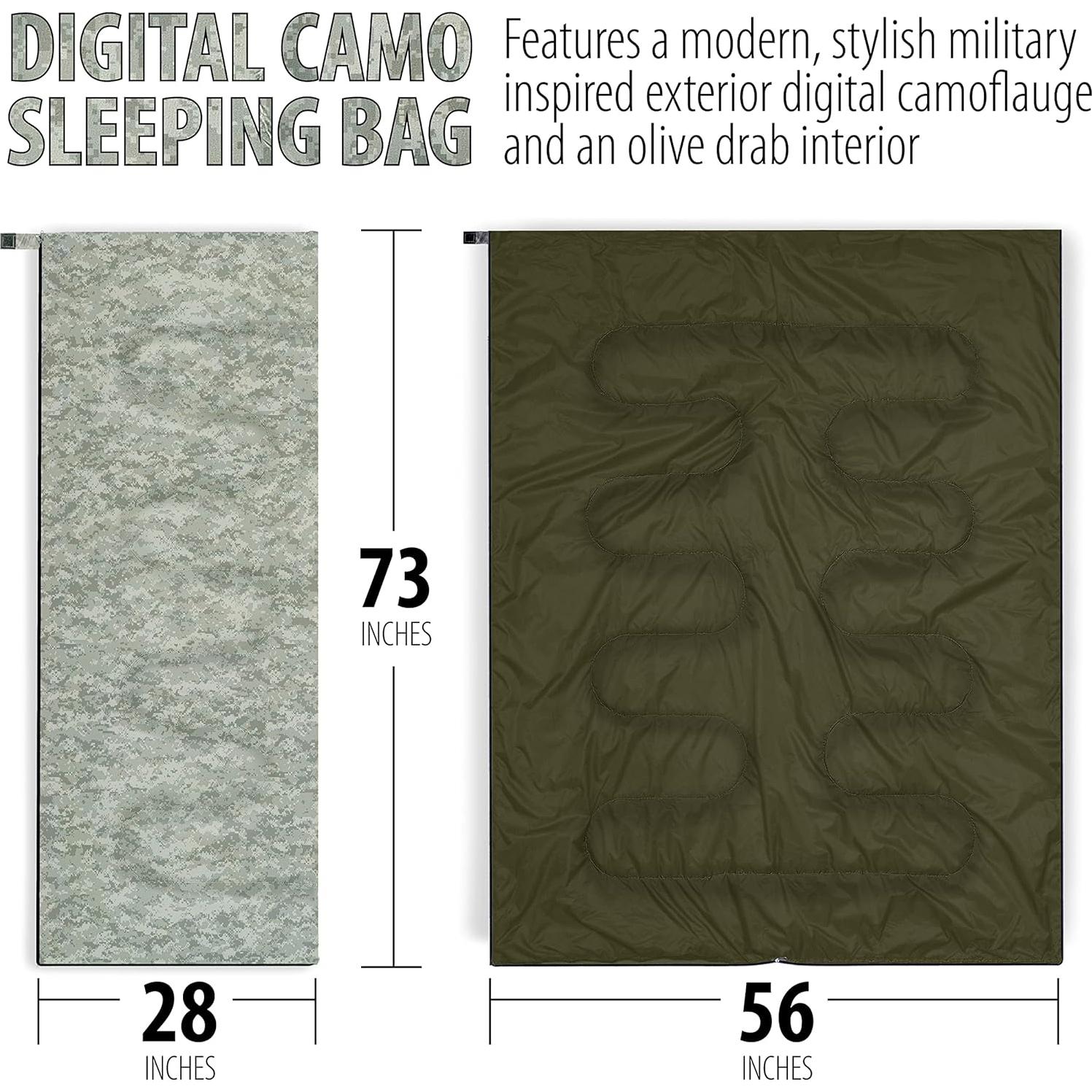 Saco de dormir Maxam Rectangular 71x185 cm Verde Oliva