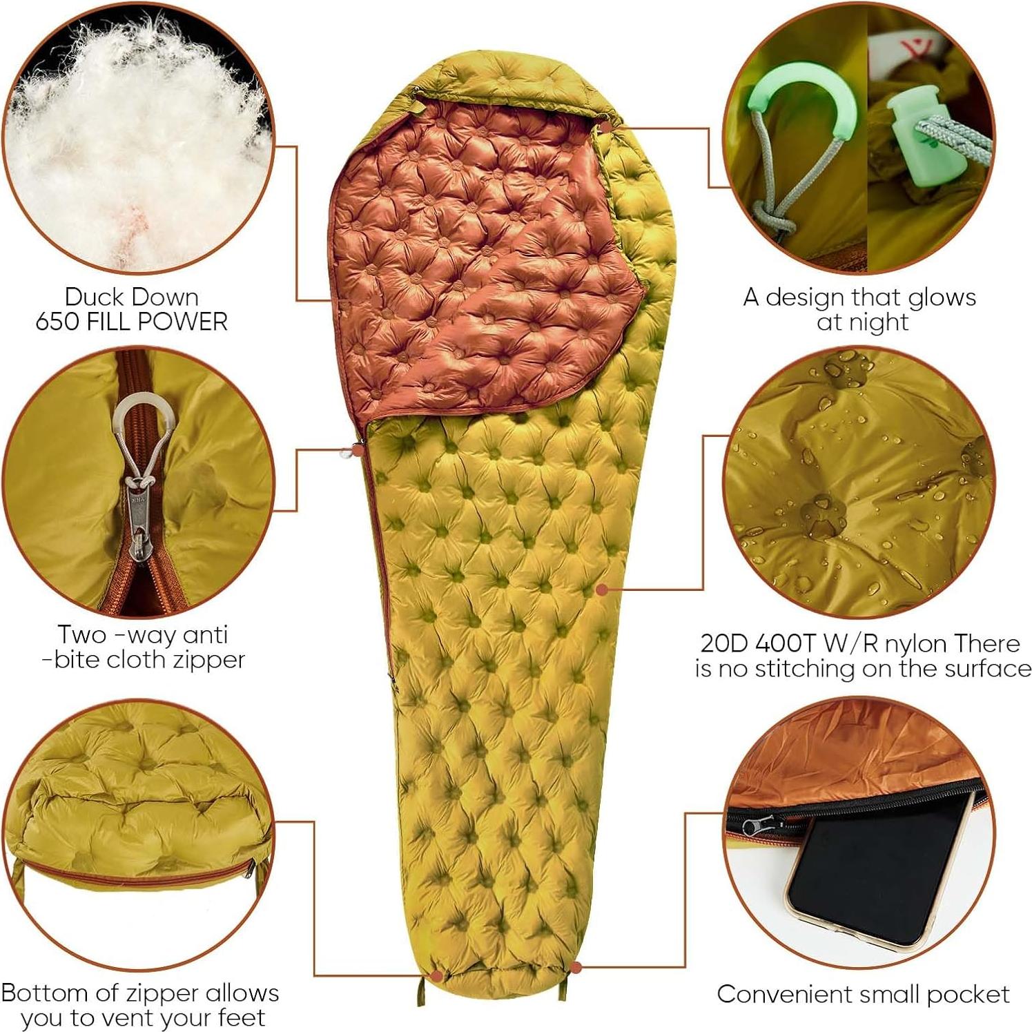 Saco de Dormir Ultraligero XSOG MFH500 0.87kg 0-13°C