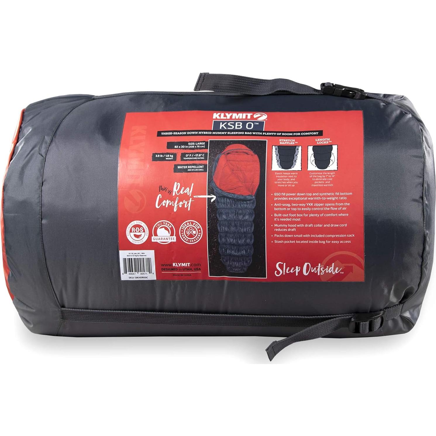 Saco de Dormir Klymit KSB para Climas Fríos 1 Persona