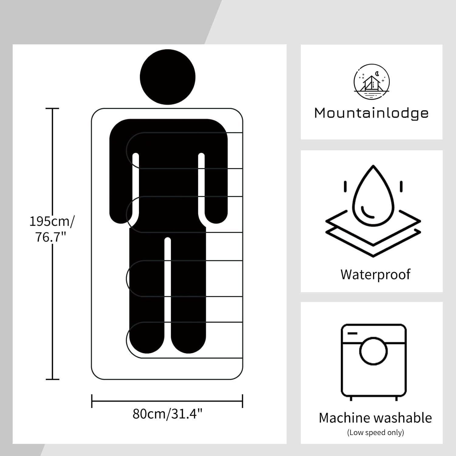 Saco de dormir 3 estaciones MOUNTAINLODGE impermeable 195x80cm