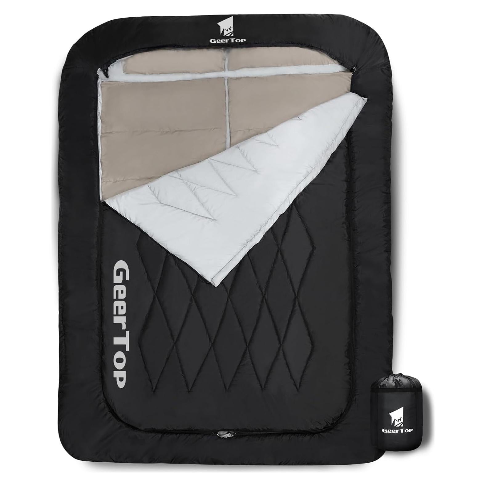 Saco de Dormir Doble Ancho GEERTOP Queen para 2 Personas