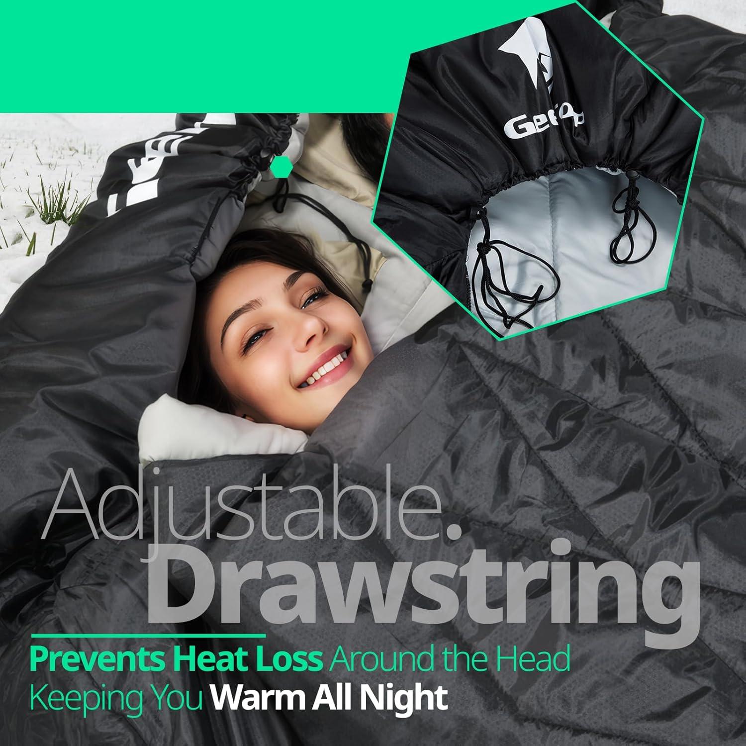 Saco de Dormir Doble Ancho GEERTOP Queen para 2 Personas