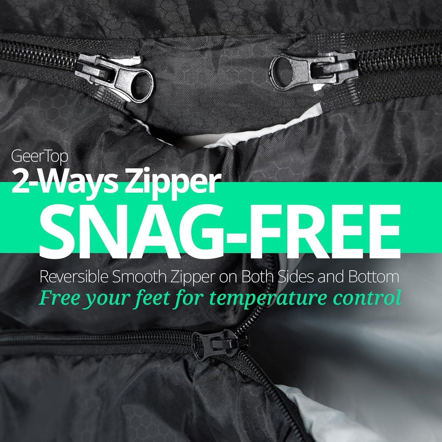 Saco de Dormir Doble Ancho GEERTOP Queen para 2 Personas