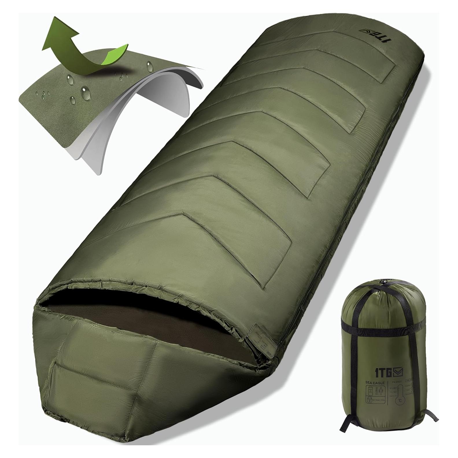 Sleeping Bags for Adults, 34°F to 43°F Ultralight Warm Cold Weather Sleeping Bag for Camping, Backpacking, Hiking, Hunting, and Outdoor Travel with Compression Sack